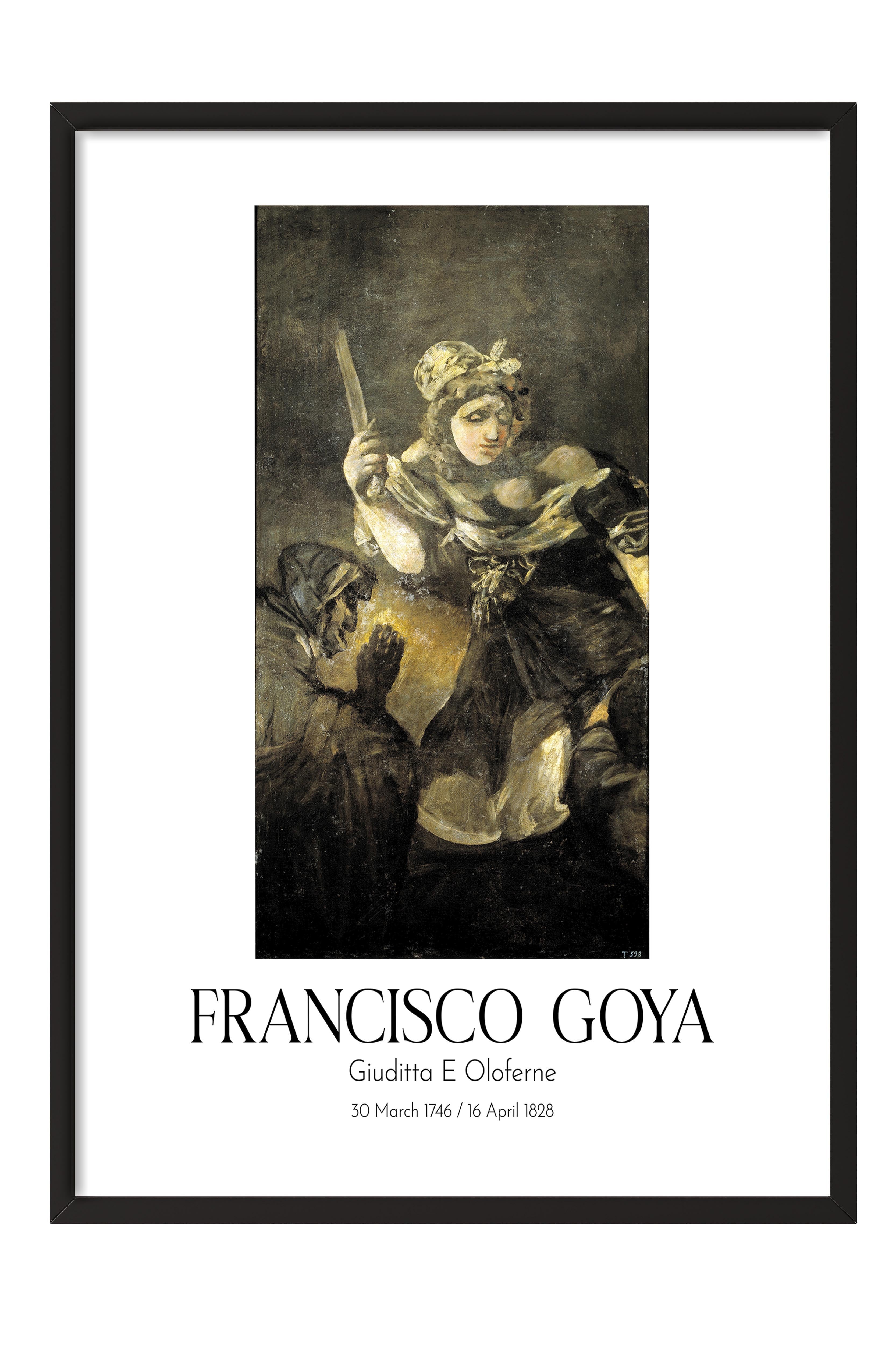 Francisco Goya - Giuditta E Oloferne, Siyah Çerçeveli Tablo, Sanat Serisi NO:111854