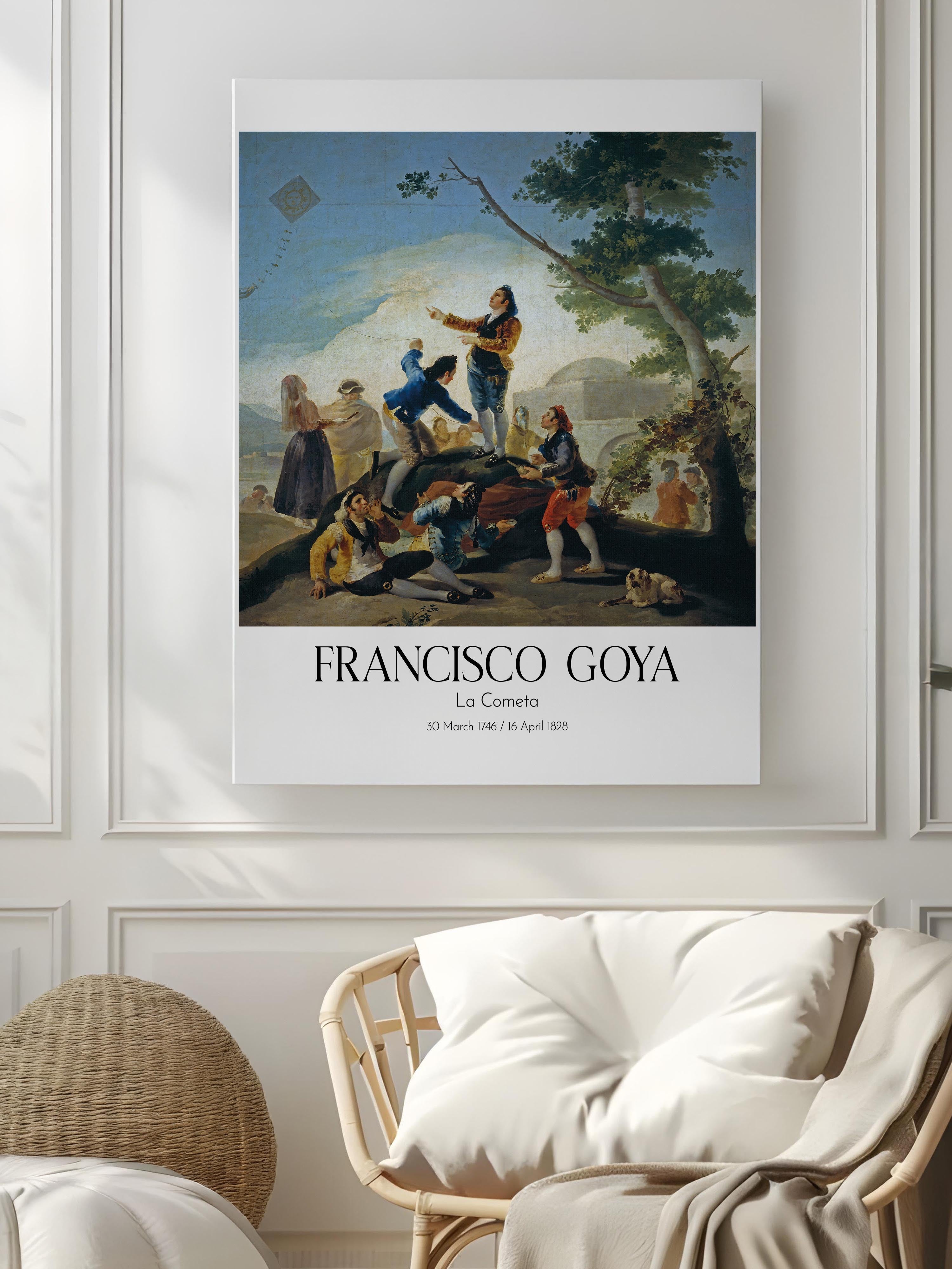 Francisco Goya - La Cometa, Kanvas Tablo, Sanat Serisi NO:111855