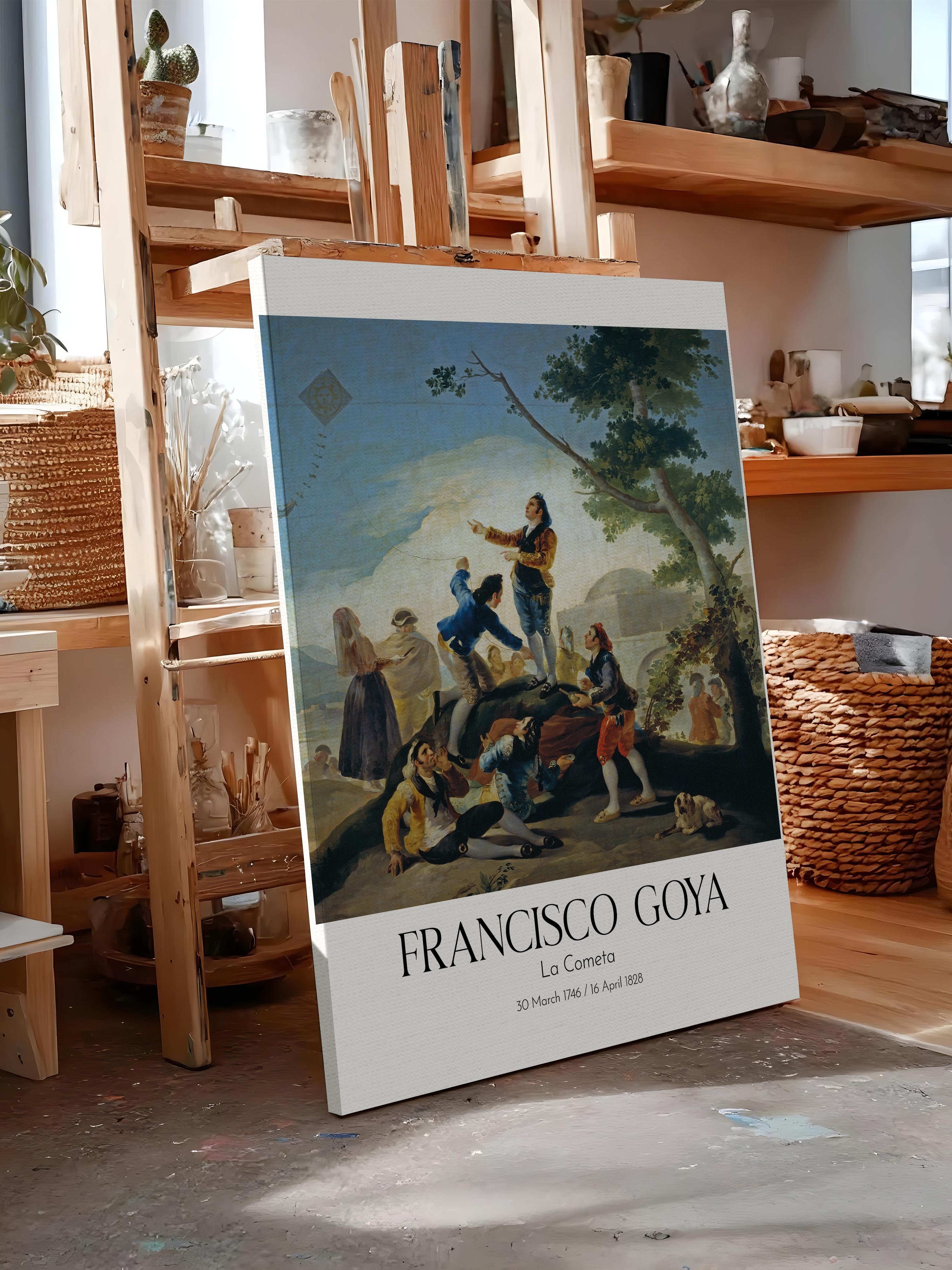 Francisco Goya - La Cometa, Kanvas Tablo, Sanat Serisi NO:111855