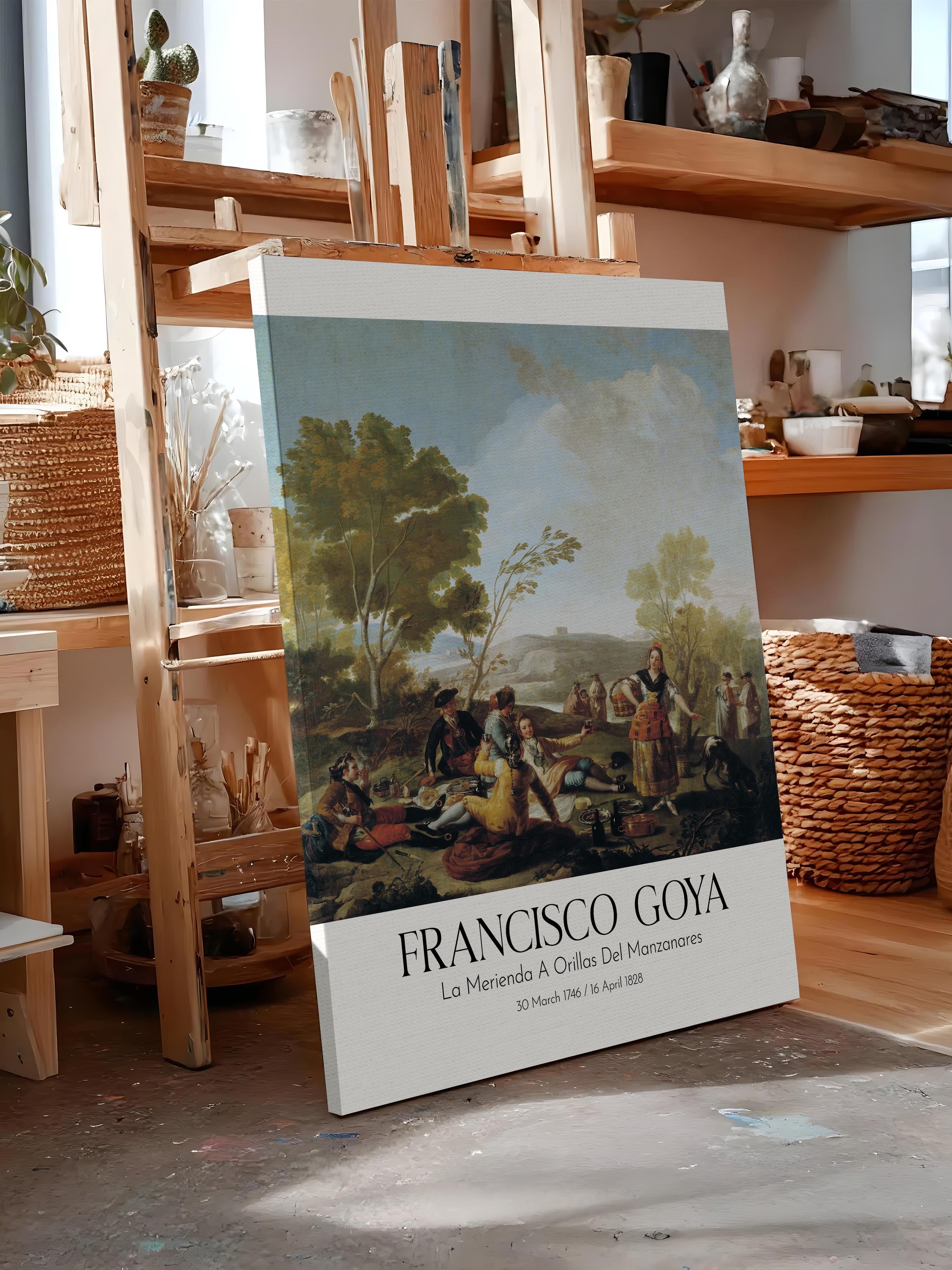 Francisco Goya - La Merienda A Orillas Del Manzanares, Kanvas Tablo, Sanat Serisi NO:111857