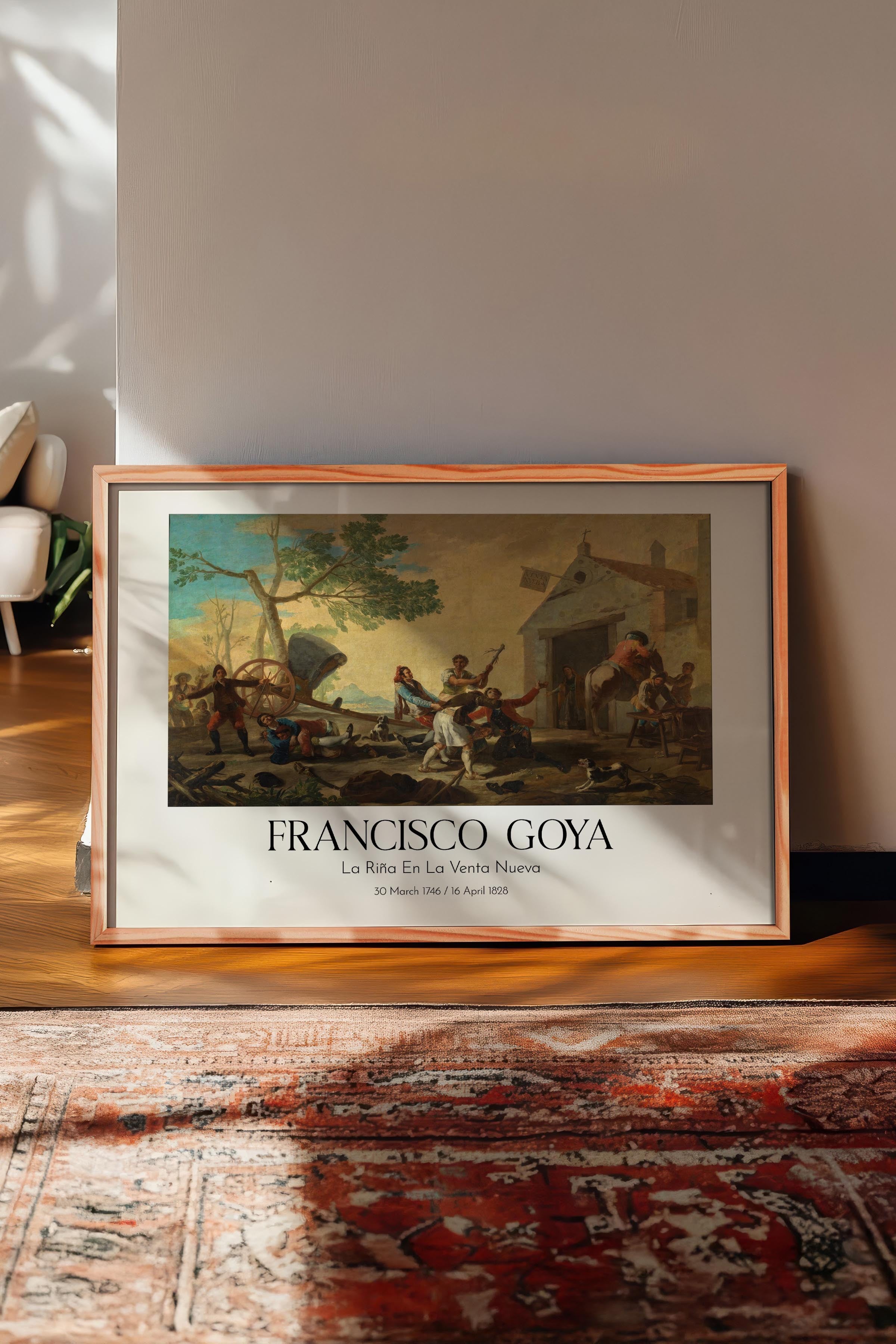 Francisco Goya - La Riña En La Venta Nueva, Ahşap Çerçeveli Tablo, Sanat Serisi NO:111877