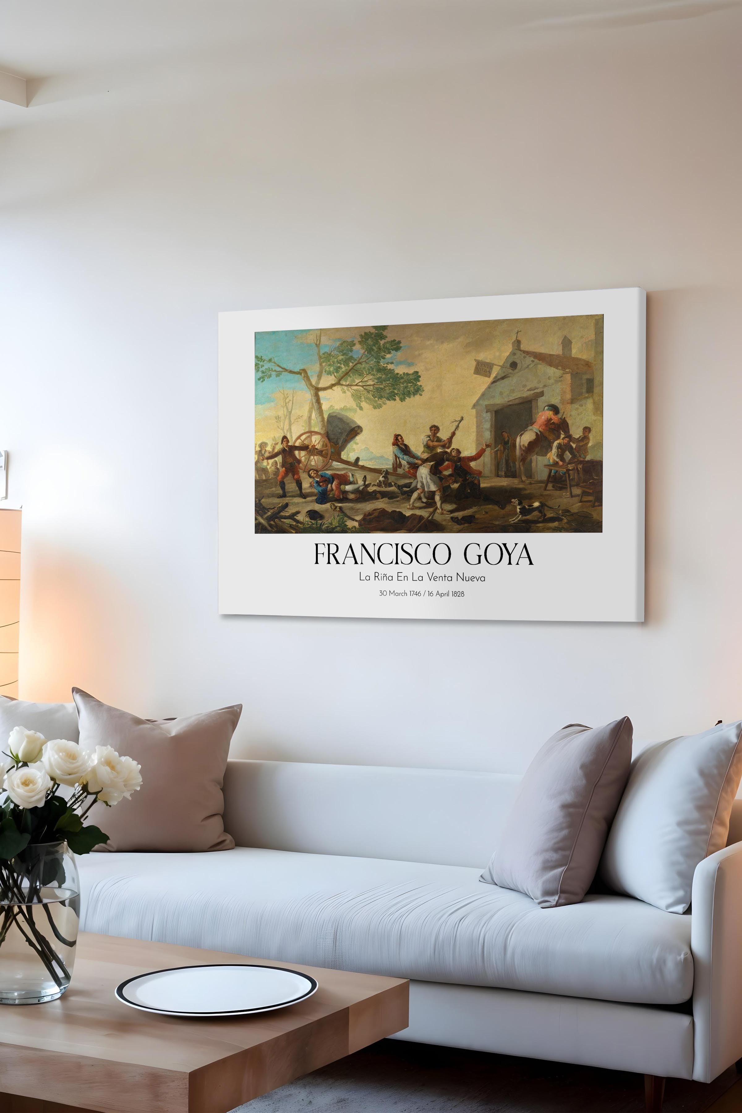 Francisco Goya - La Riña En La Venta Nueva, Kanvas Tablo, Sanat Serisi NO:111877