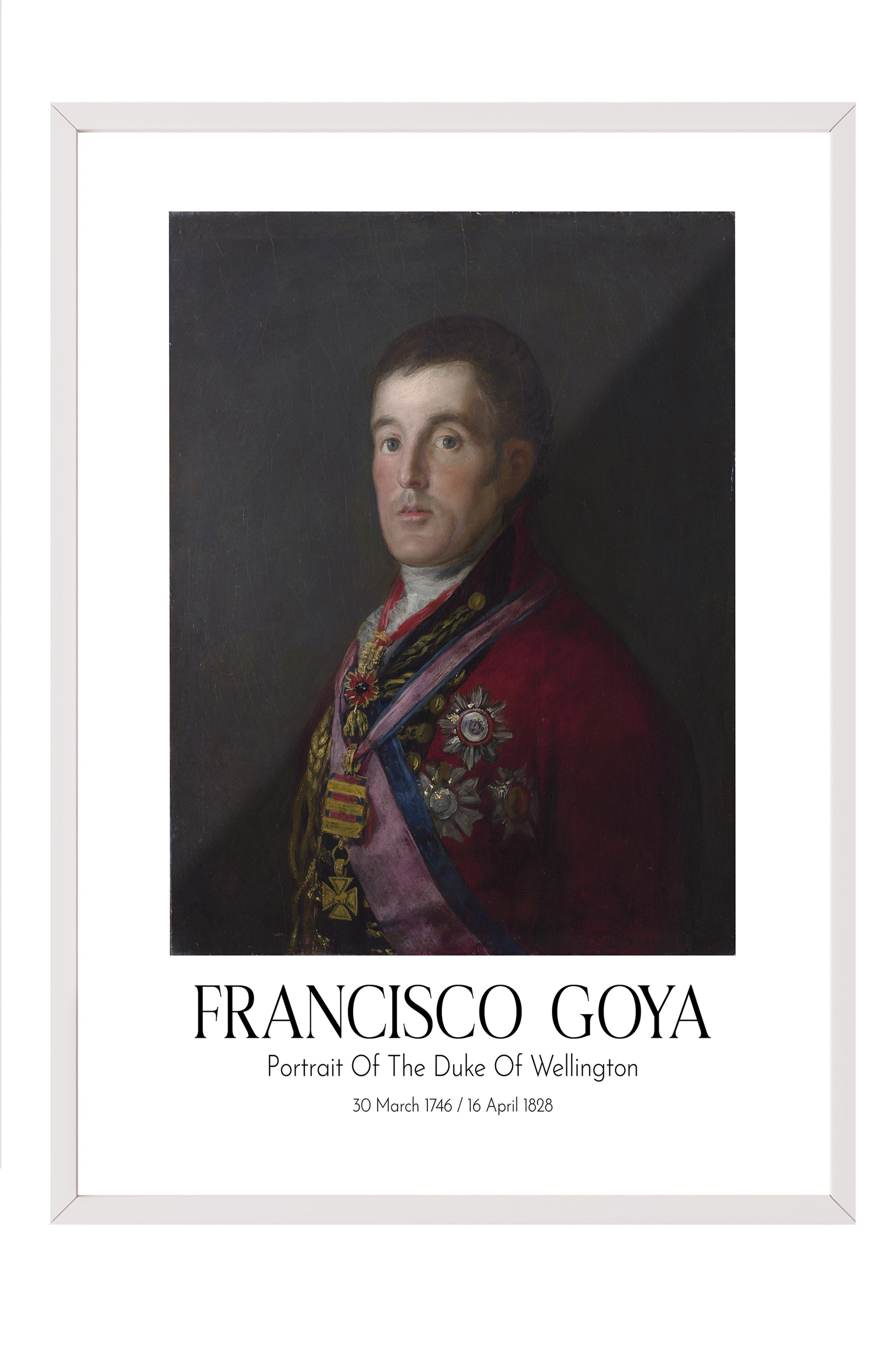 Francisco Goya - Portrait Of The Duke Of Wellington, Beyaz Çerçeveli Tablo, Sanat Serisi NO:111859