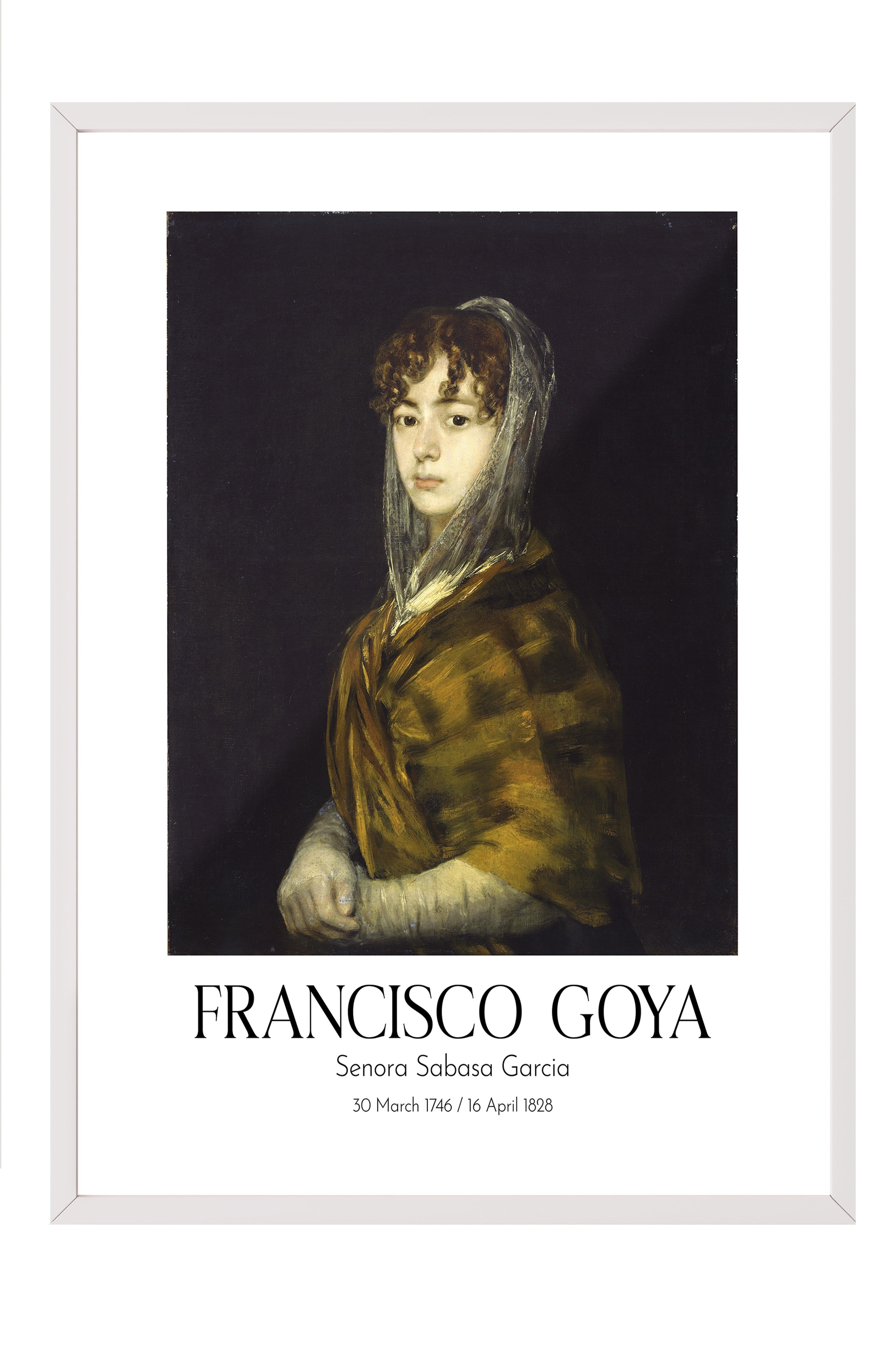 Francisco Goya - Senora Sabasa Garcia, Beyaz Çerçeveli Tablo, Sanat Serisi NO:111863