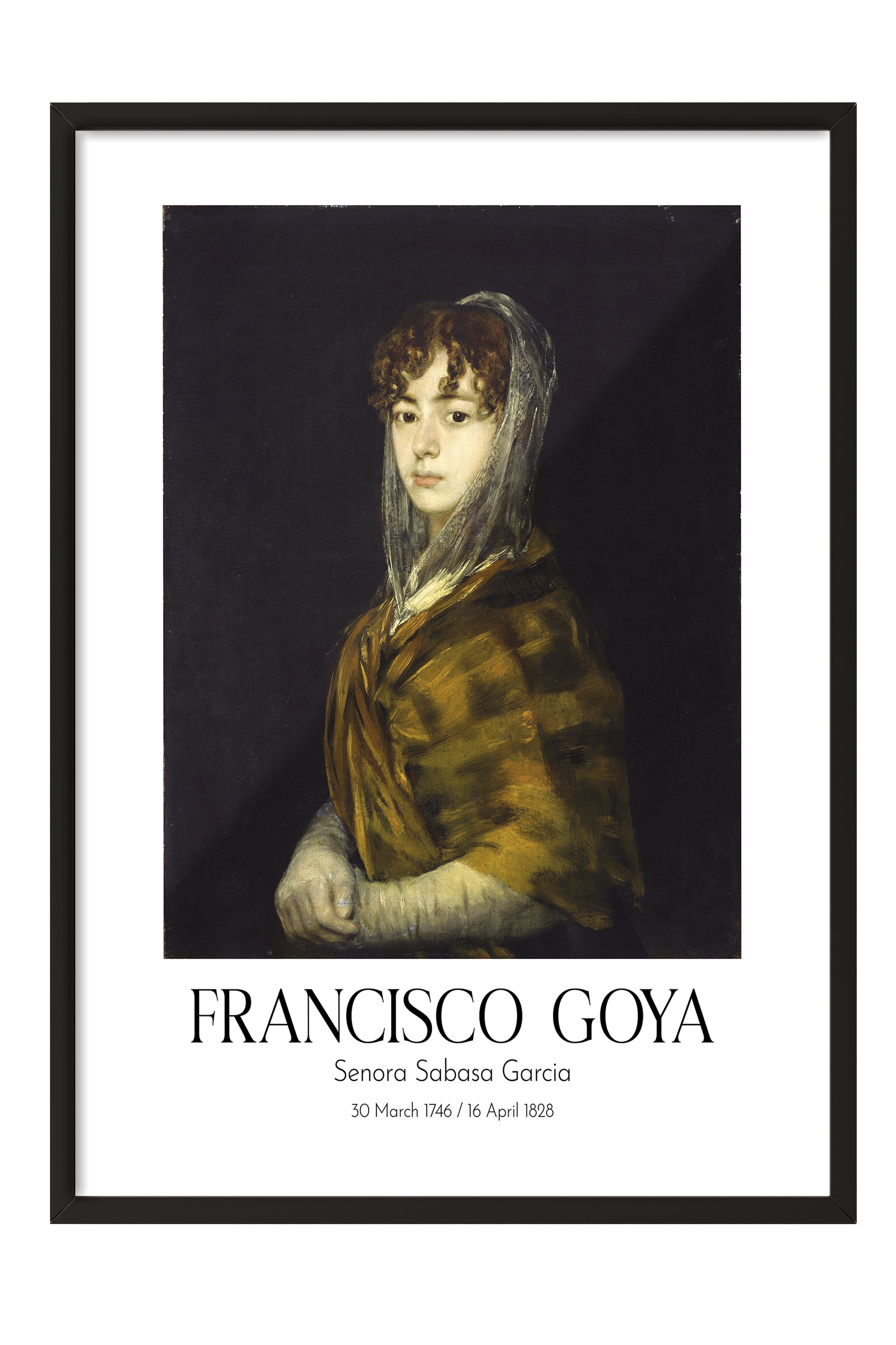 Francisco Goya - Senora Sabasa Garcia, Siyah Çerçeveli Tablo, Sanat Serisi NO:111863