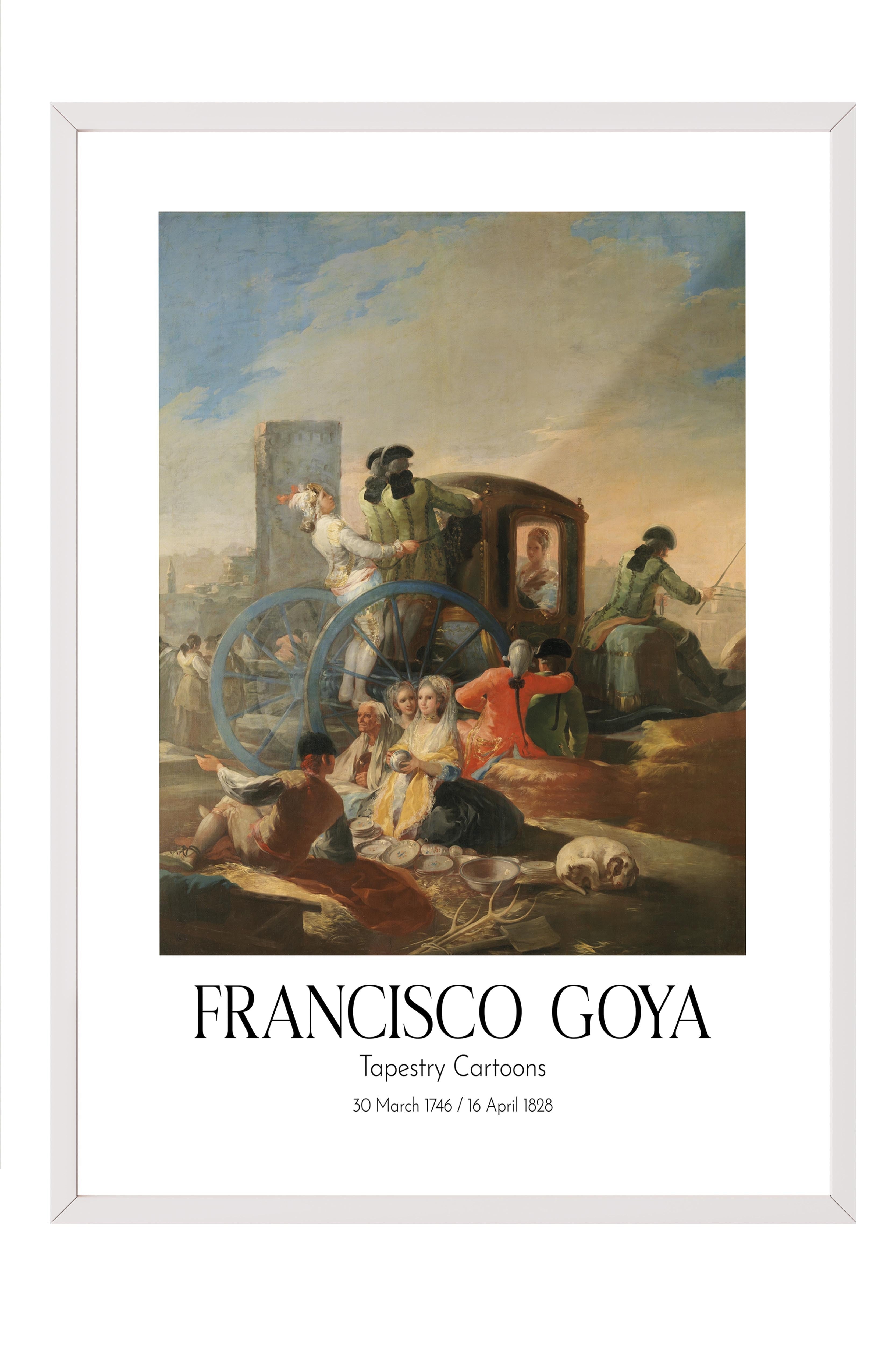 Francisco Goya - Tapestry Cartoons, Beyaz Çerçeveli Tablo, Sanat Serisi NO:111864
