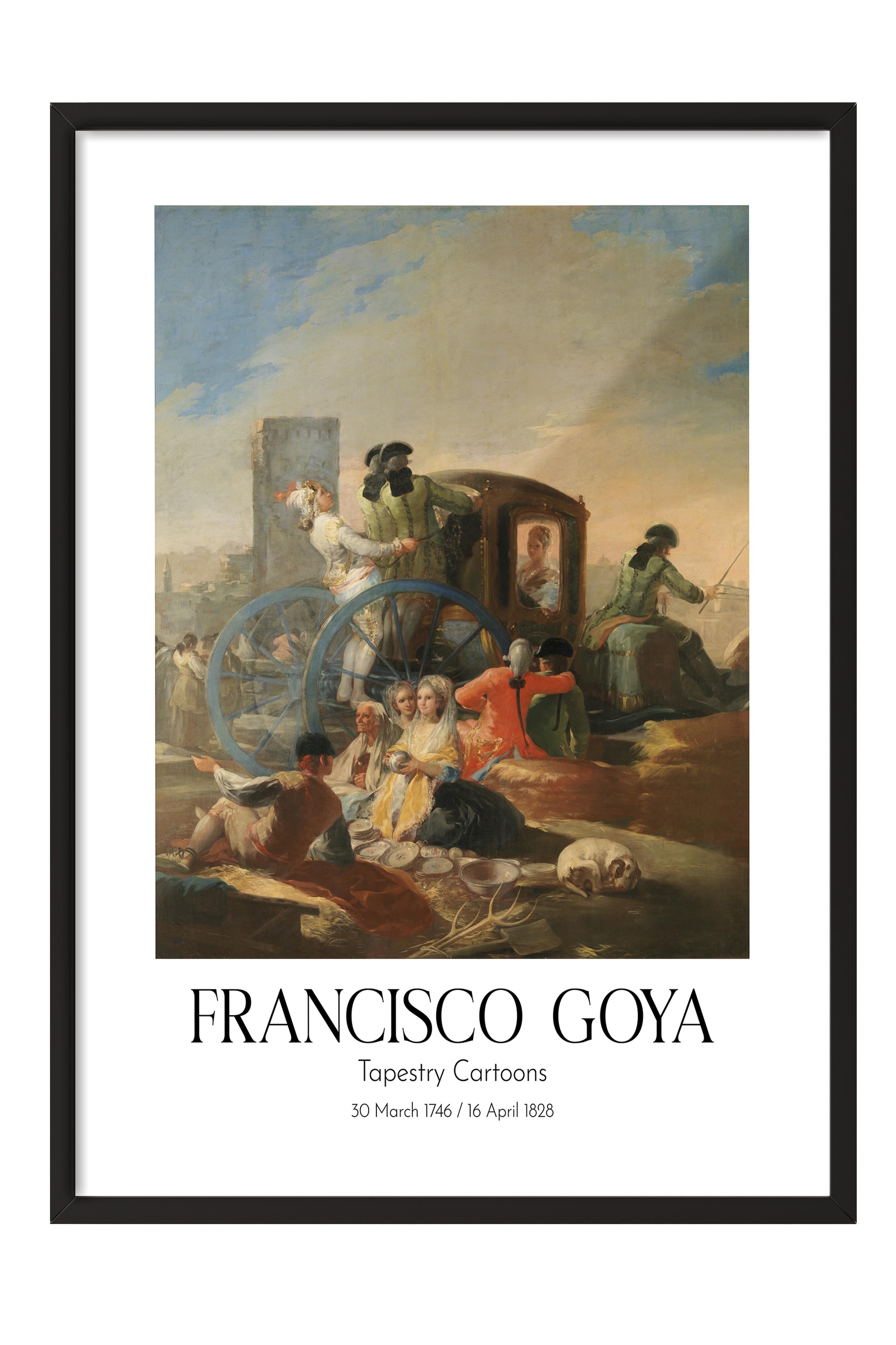 Francisco Goya - Tapestry Cartoons, Siyah Çerçeveli Tablo, Sanat Serisi NO:111864
