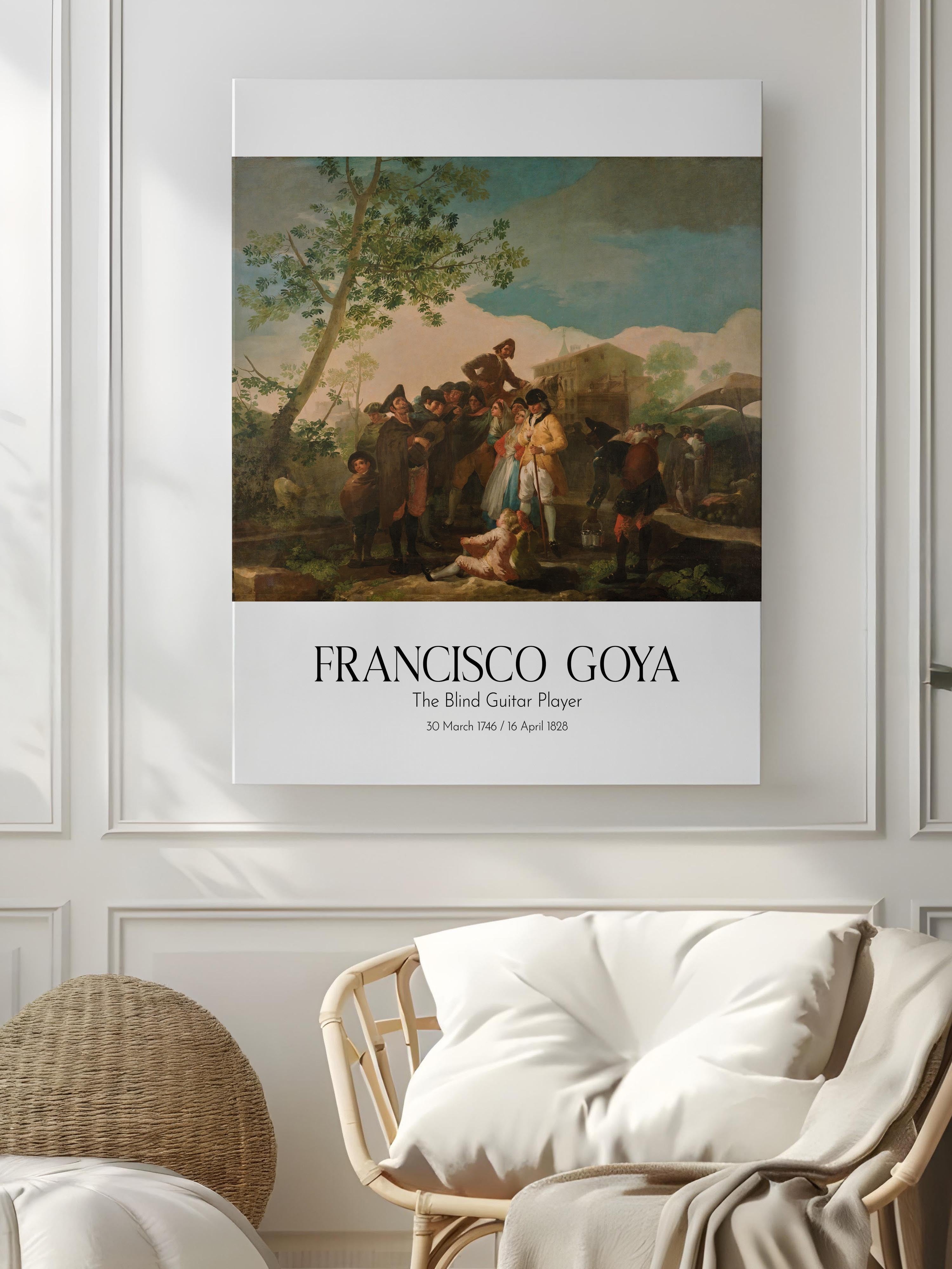 Francisco Goya - The Blind Guitar Player, Kanvas Tablo, Sanat Serisi NO:111865