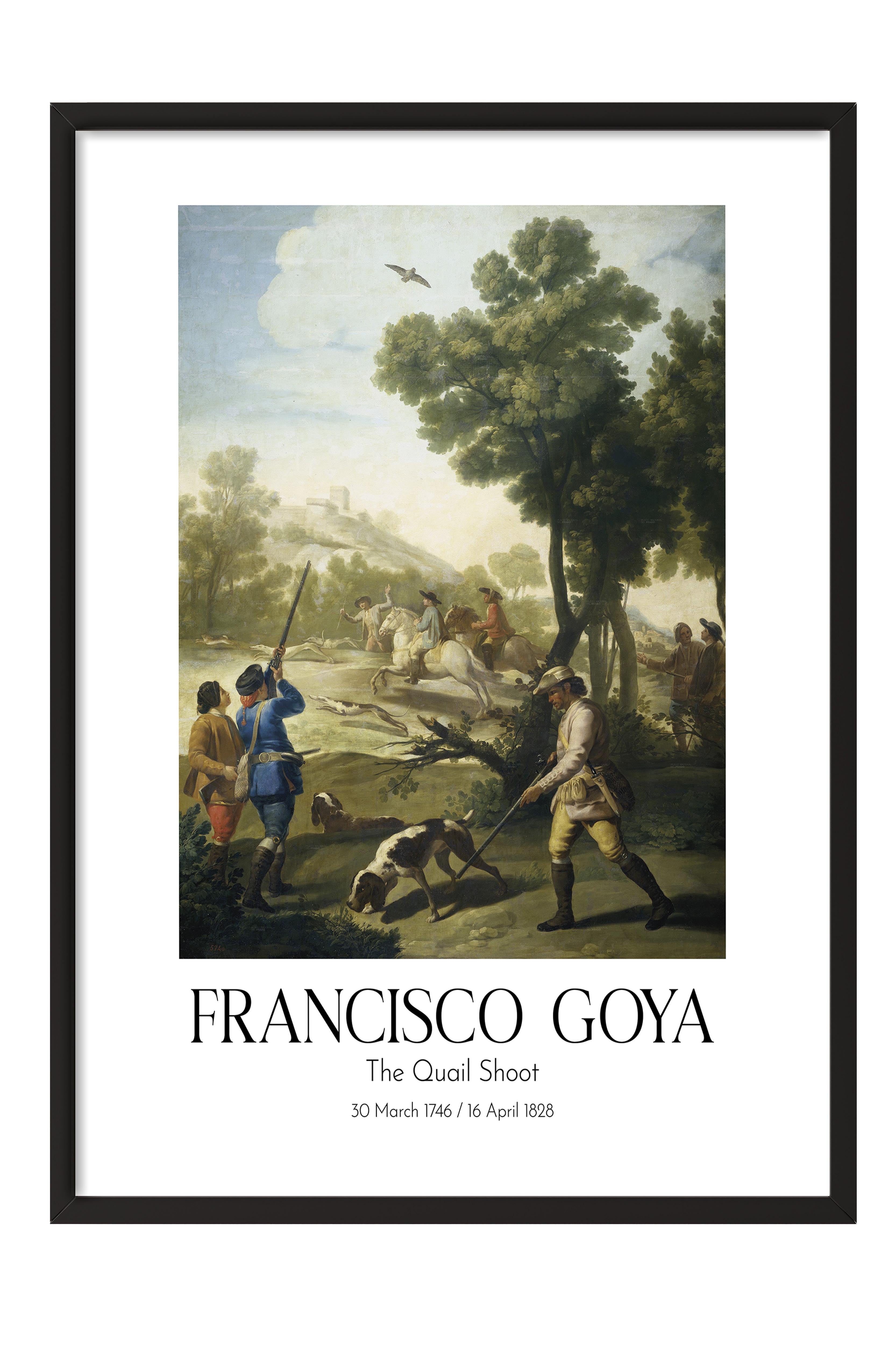 Francisco Goya - The Quail Shoot, Siyah Çerçeveli Tablo, Sanat Serisi NO:111869