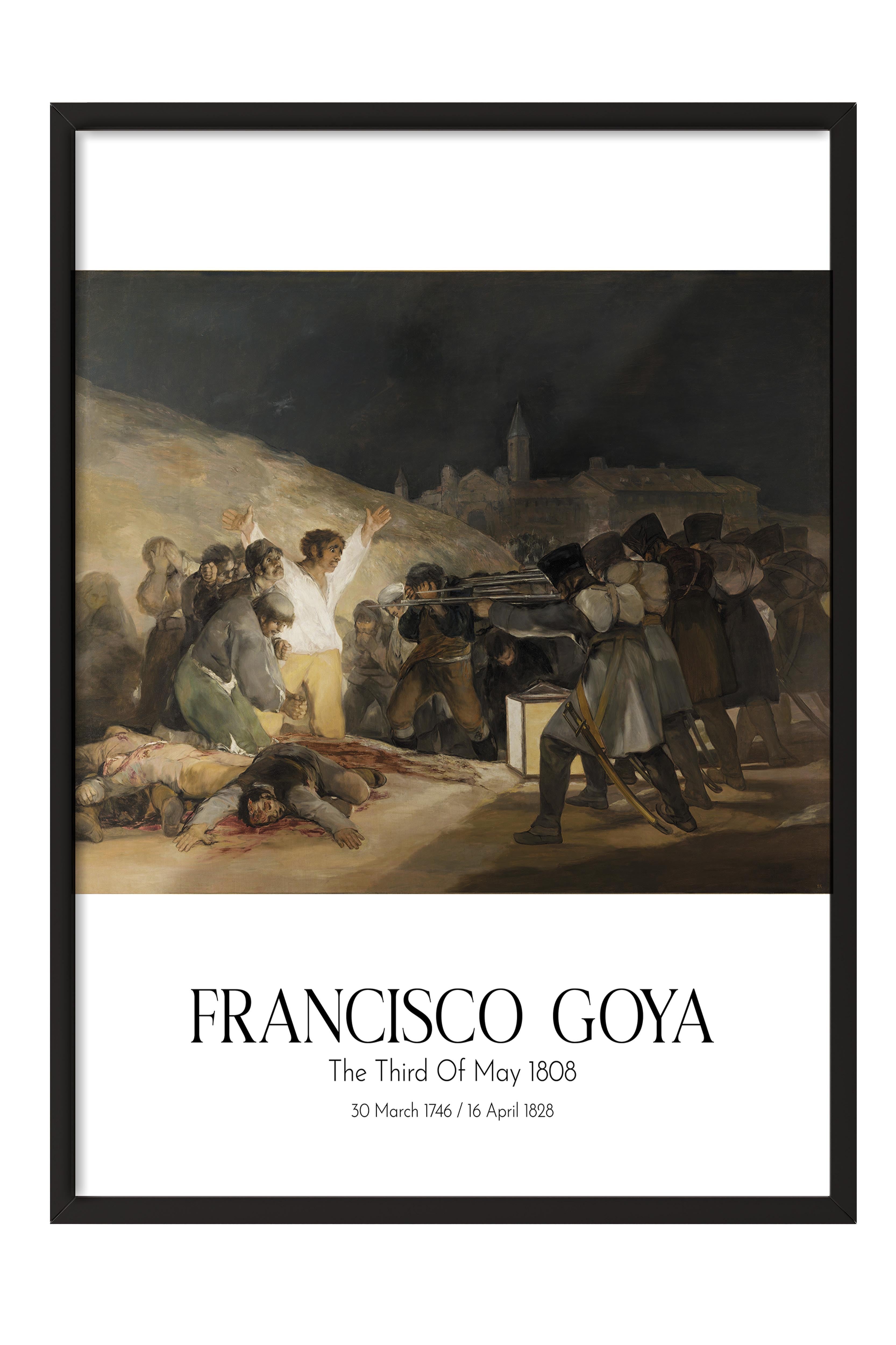 Francisco Goya - The Third Of May 1808, Siyah Çerçeveli Tablo, Sanat Serisi NO:111872