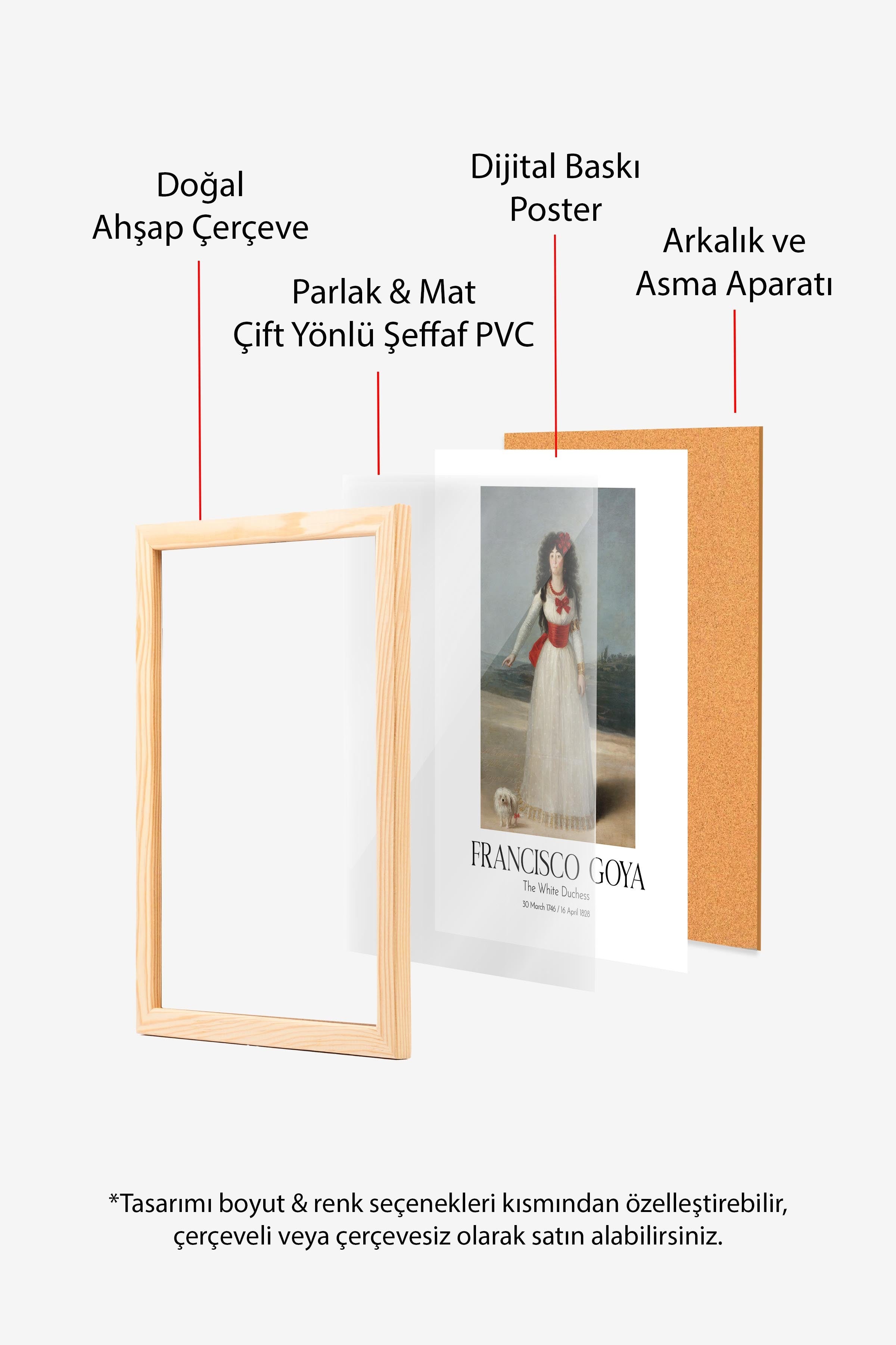 Francisco Goya - The White Duchess, Ahşap Çerçeveli Tablo, Sanat Serisi NO:111873
