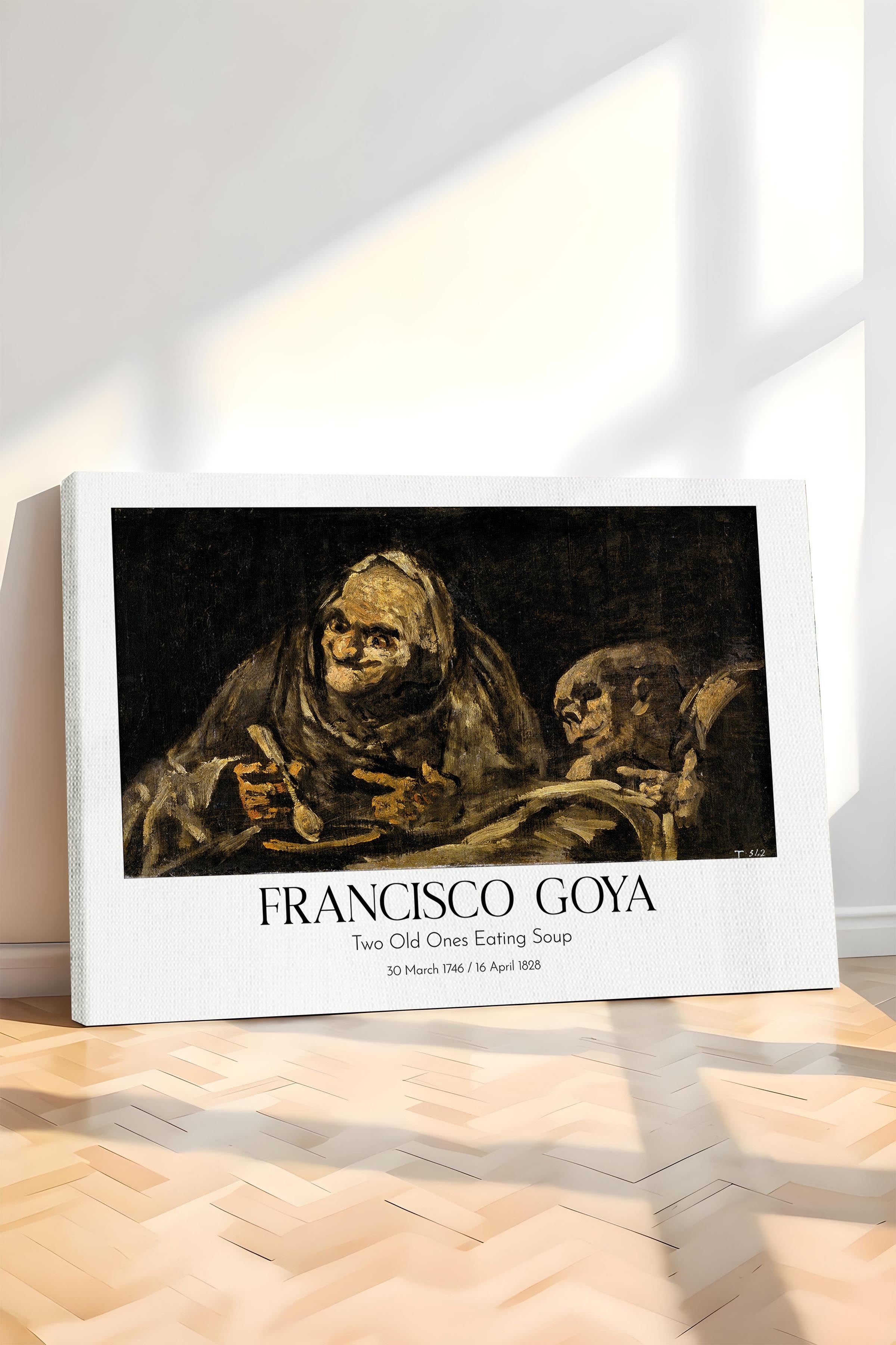 Francisco Goya - Two Old Ones Eating Soup, Kanvas Tablo, Sanat Serisi NO:111883
