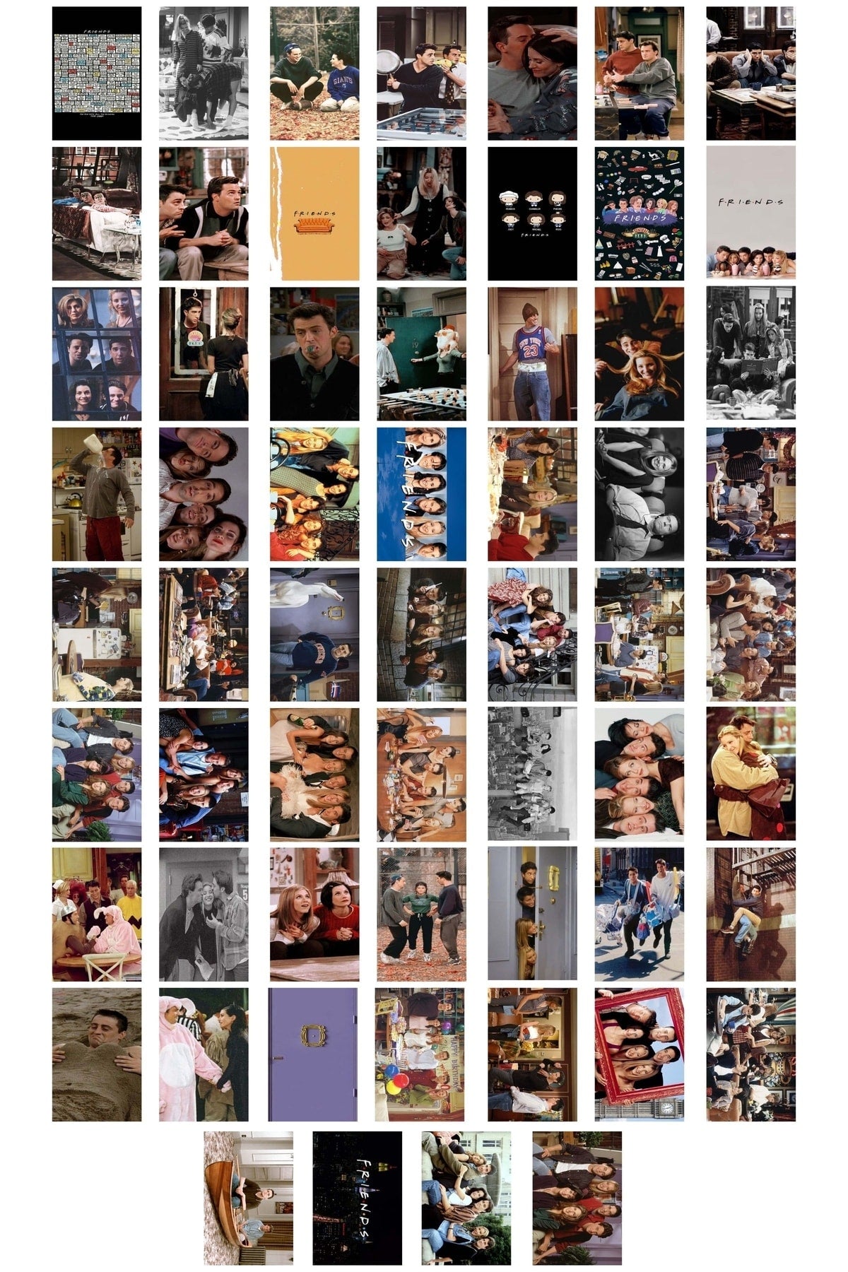 Friends Dizisi Kolaj Seti - Oda Ve Duvar Dekoru - Duvar Posteri - Sticker Bant Hediyeli - 60 Adet