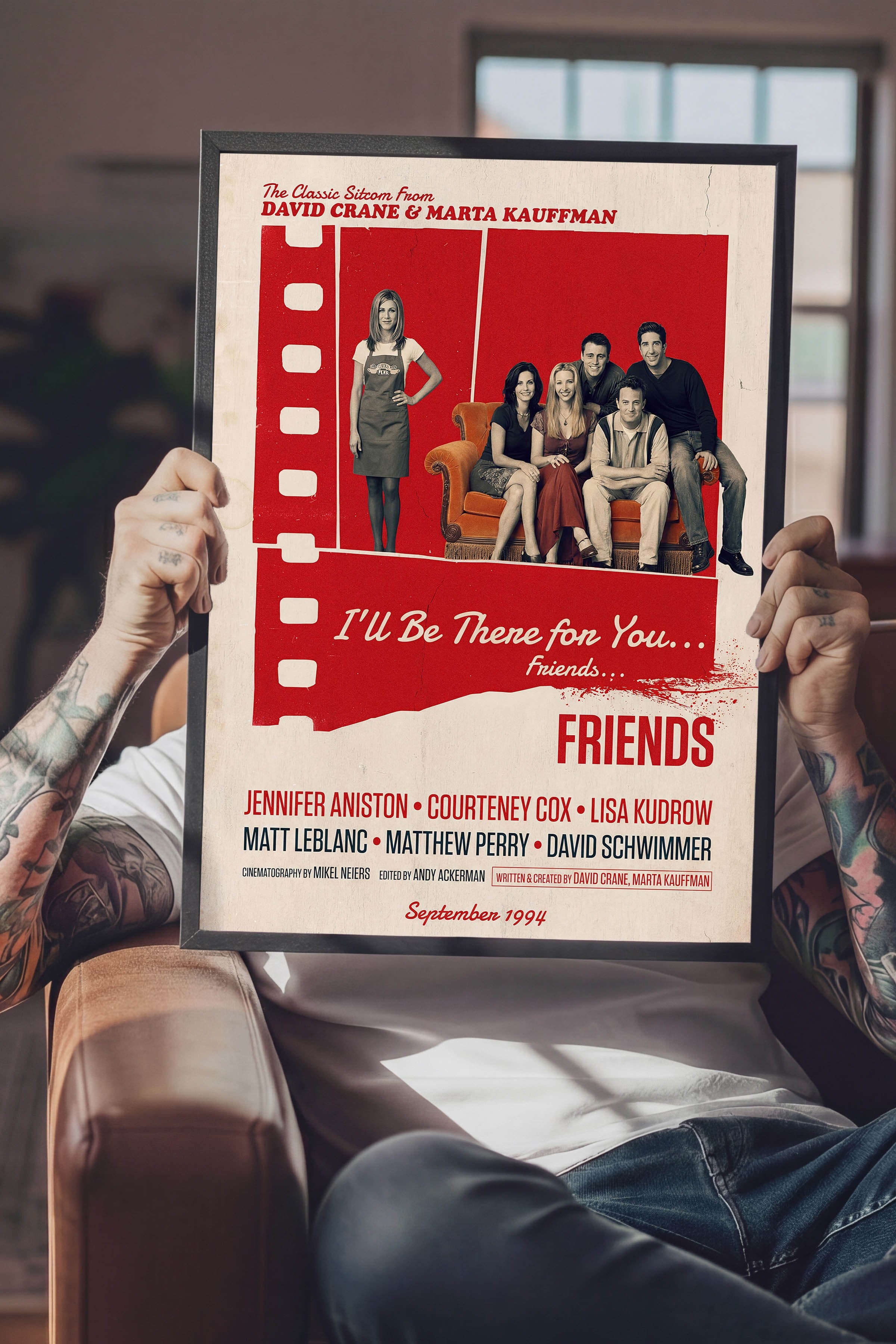 Friends Siyah Çerçeveli Poster, Sinema ve Dizi Tablo, Film Dizi Afişleri NO:112846