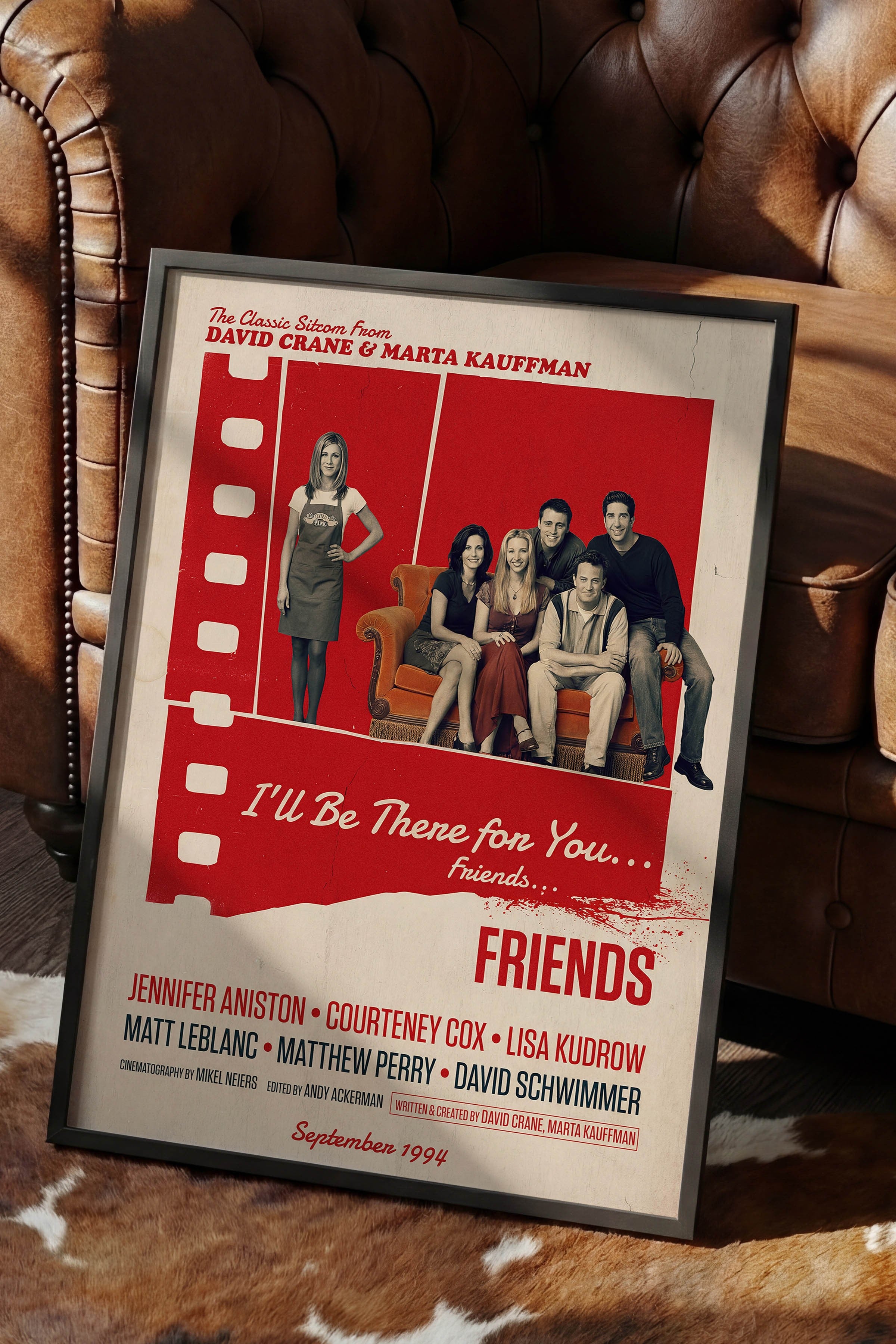 Friends Siyah Çerçeveli Poster, Sinema ve Dizi Tablo, Film Dizi Afişleri NO:112846