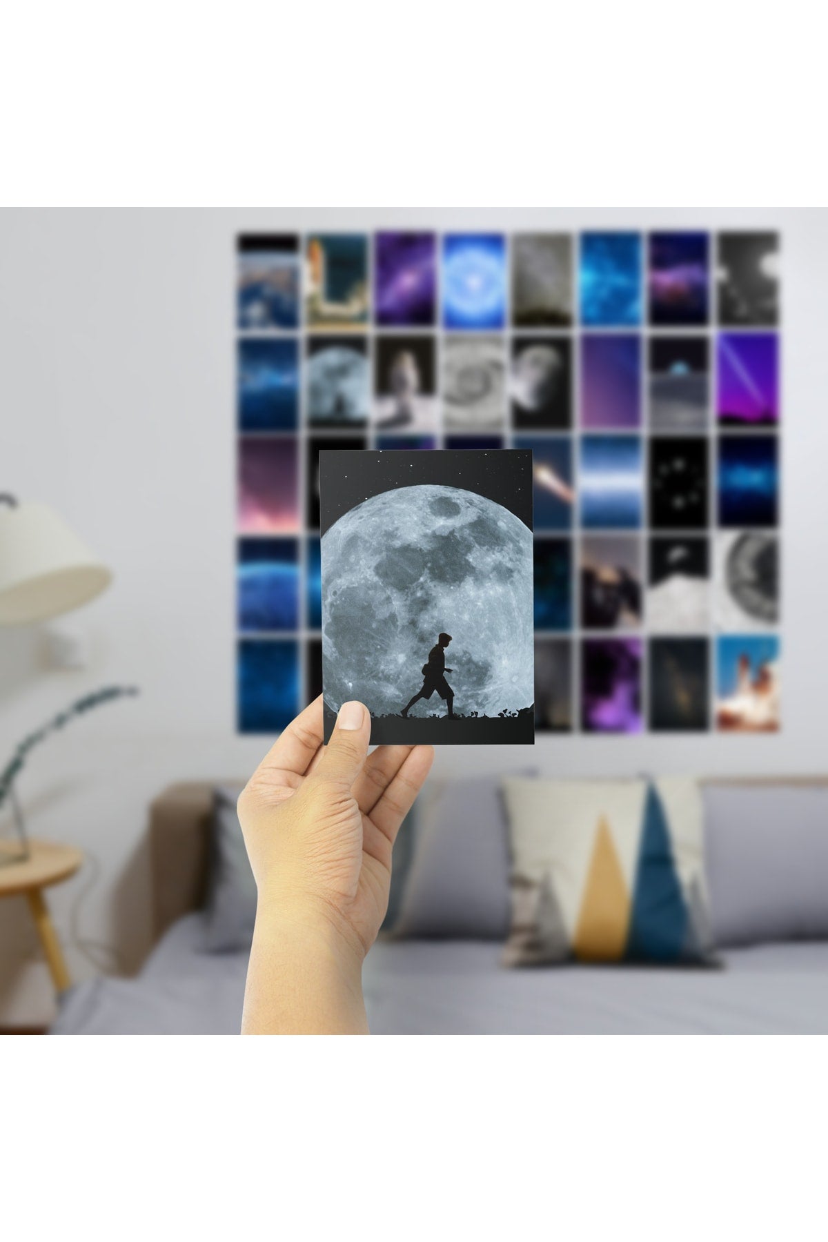 Galaksi Duvar Posteri Kolaj Seti - 40 Adet - Arkası Yapışkanlı - Uzay Poster Seti - 10cm*15cm