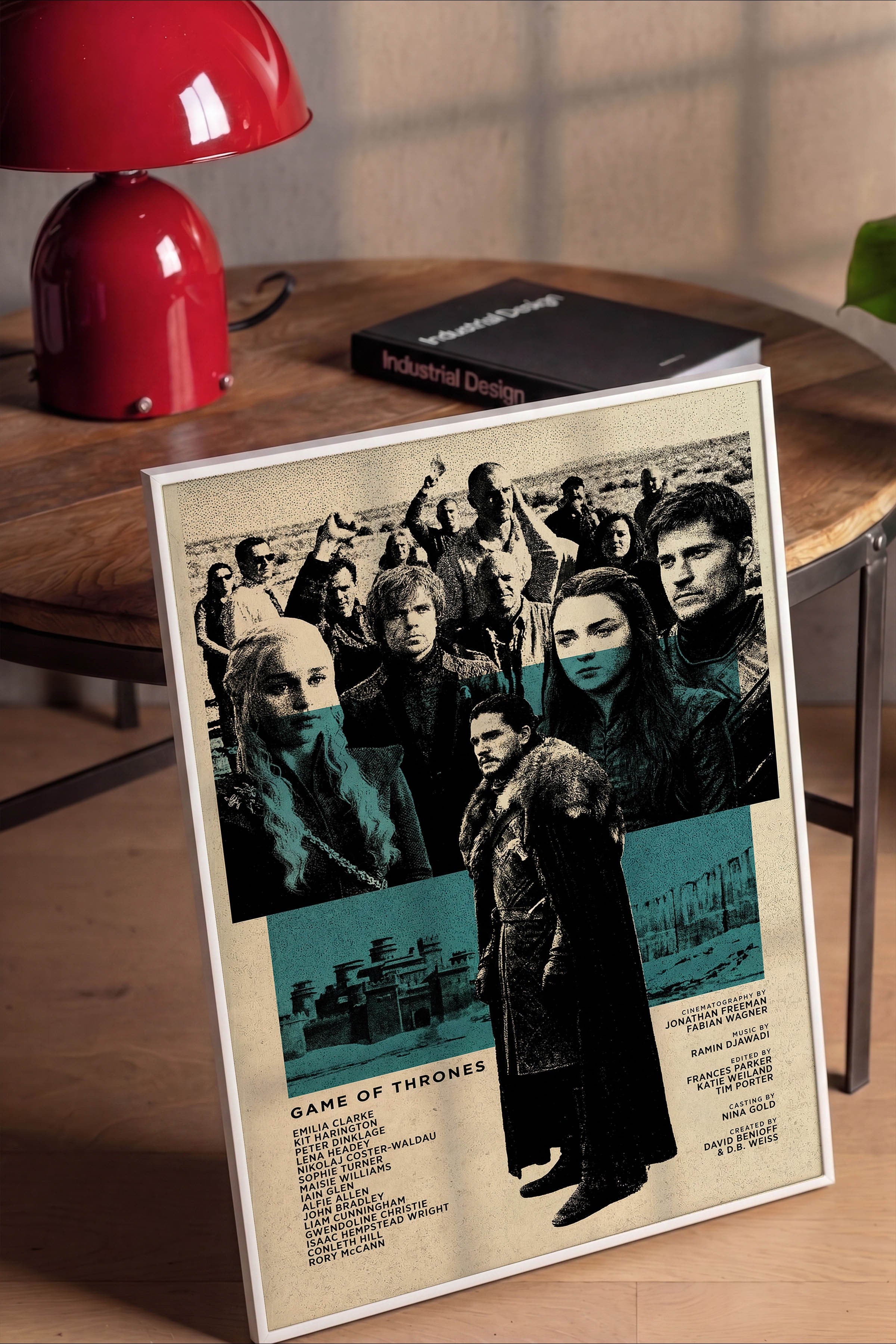 Game of Thrones Beyaz Çerçeveli Poster, Sinema ve Dizi Tablo, Film Dizi Afişleri NO:112766