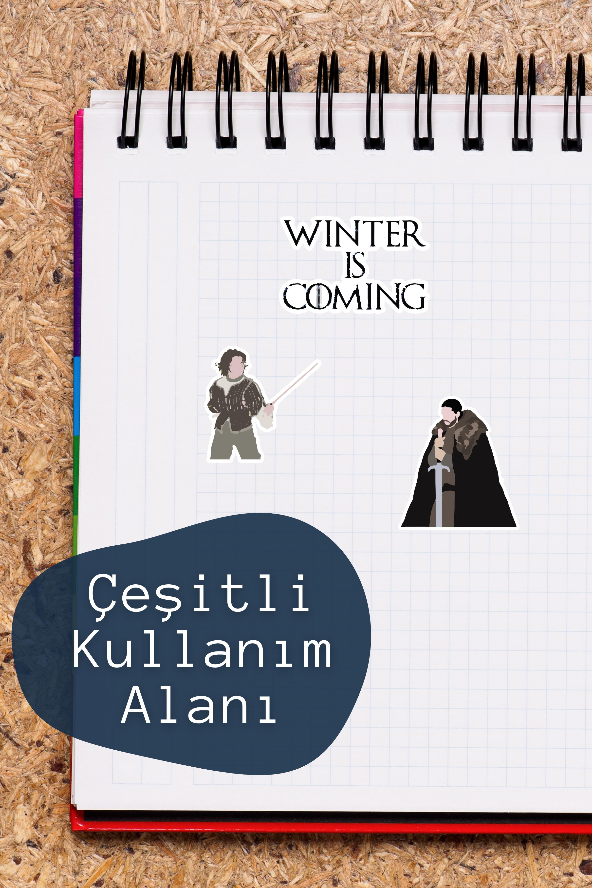 Game Of Thrones Temalı Sticker ve Etiket Seti - Orta Boy - Su Geçirmez, Kalın Yapışkanlı Sticker Set