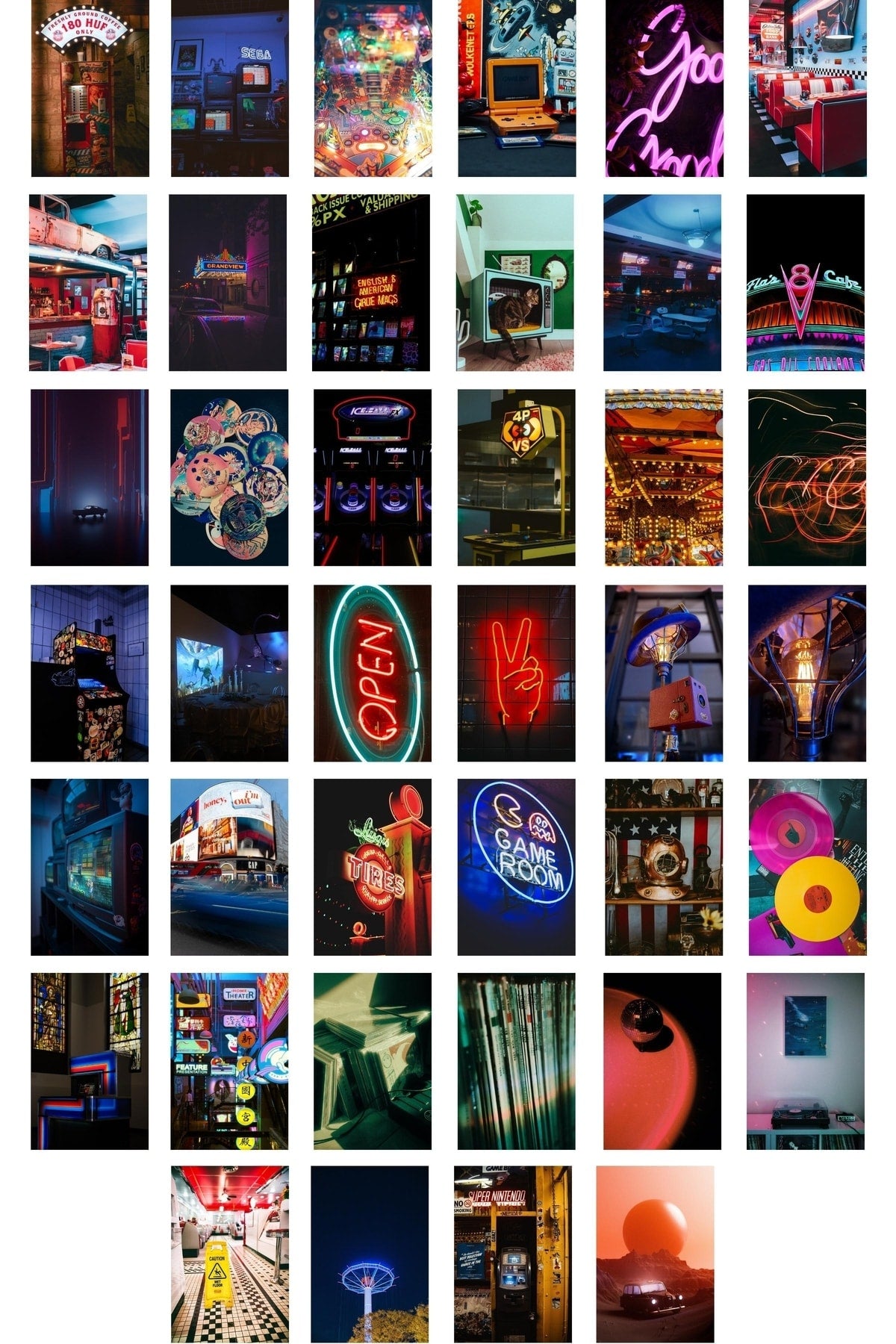 Gençlik Serüveni Poster Seti - Duvar Kolaj Seti - Stiker Bant Hediyeli - 40 Adet 10*15 - Kutulu Set