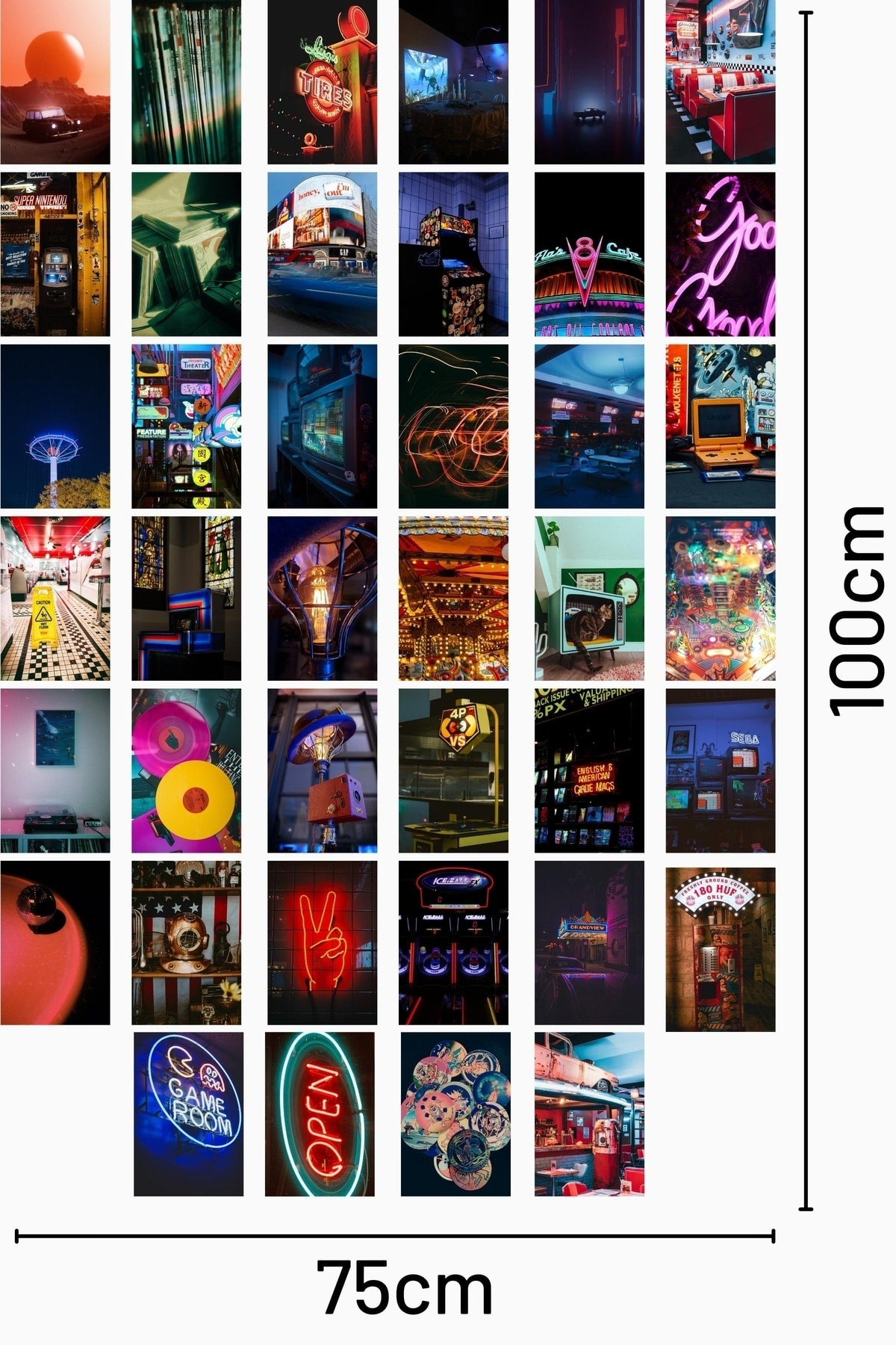 Gençlik Serüveni Poster Seti - Duvar Kolaj Seti - Stiker Bant Hediyeli - 40 Adet 10*15 - Kutulu Set