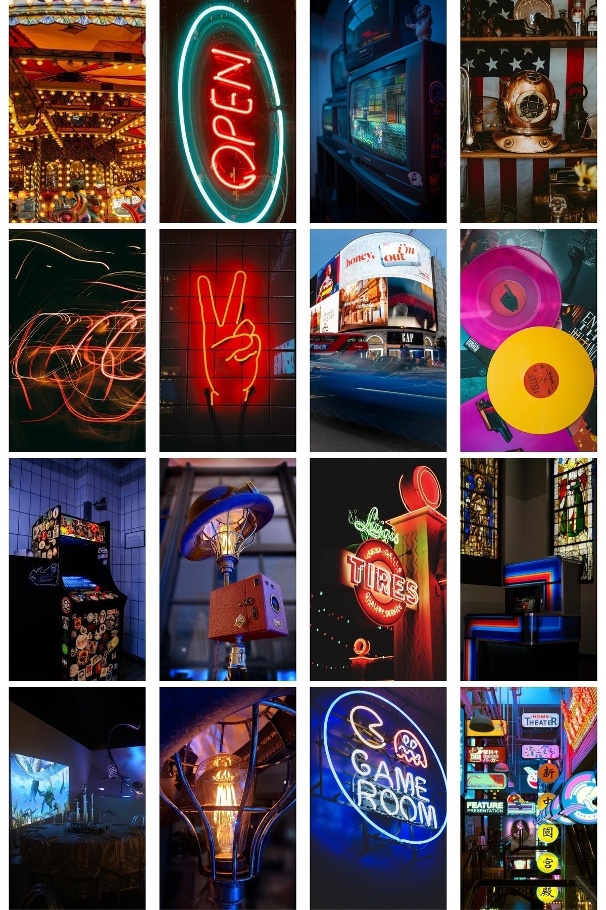 Gençlik Serüveni Poster Seti - Duvar Kolaj Seti - Stiker Bant Hediyeli - 40 Adet 10*15 - Kutulu Set