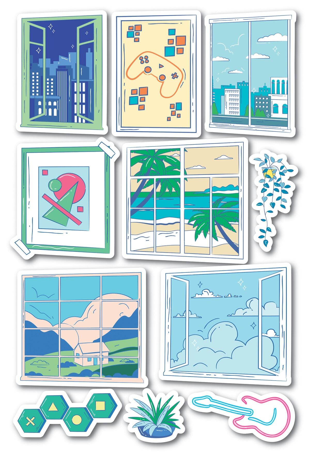 Gençlik Temalı Sticker Seti - 11 Adet Etiket Seti- Telefon, Tablet, Defter Laptop Uyumlu Etiket