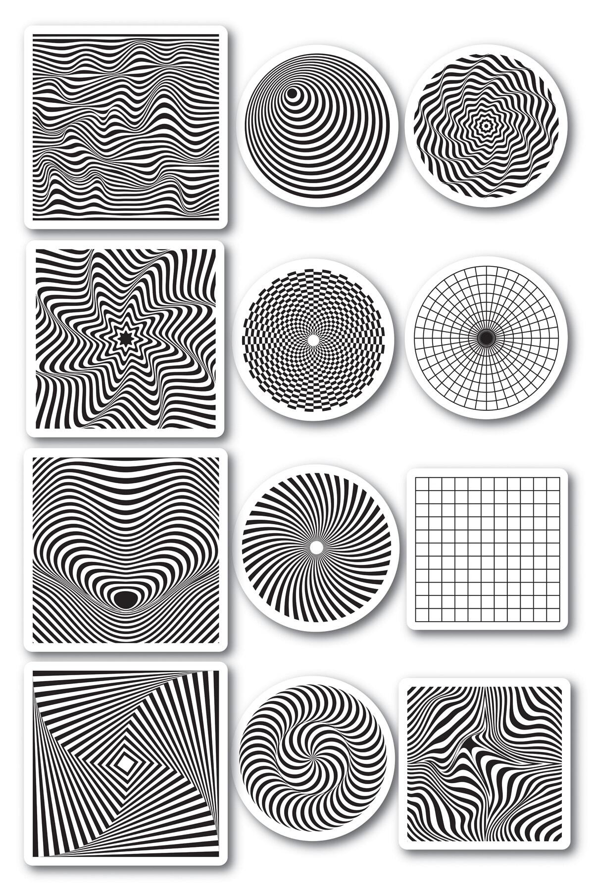 Geometrik Temalı Sticker Seti - 11 Adet Etiket Seti- Telefon, Tablet, Defter Laptop Uyumlu Etiket