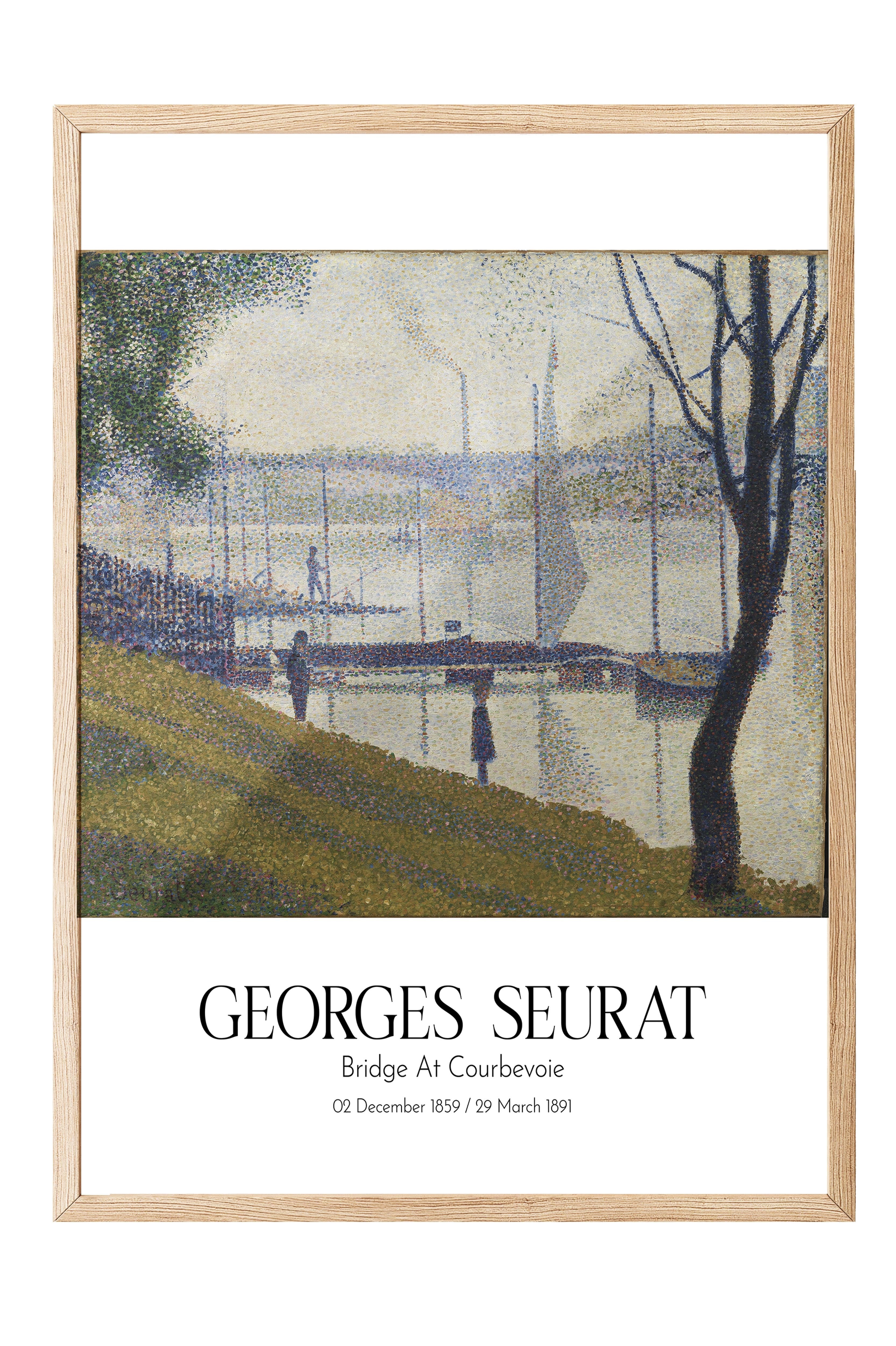 Georges Seurat - Bridge At Courbevoie, Ahşap Çerçeveli Tablo, Sanat Serisi NO:111904