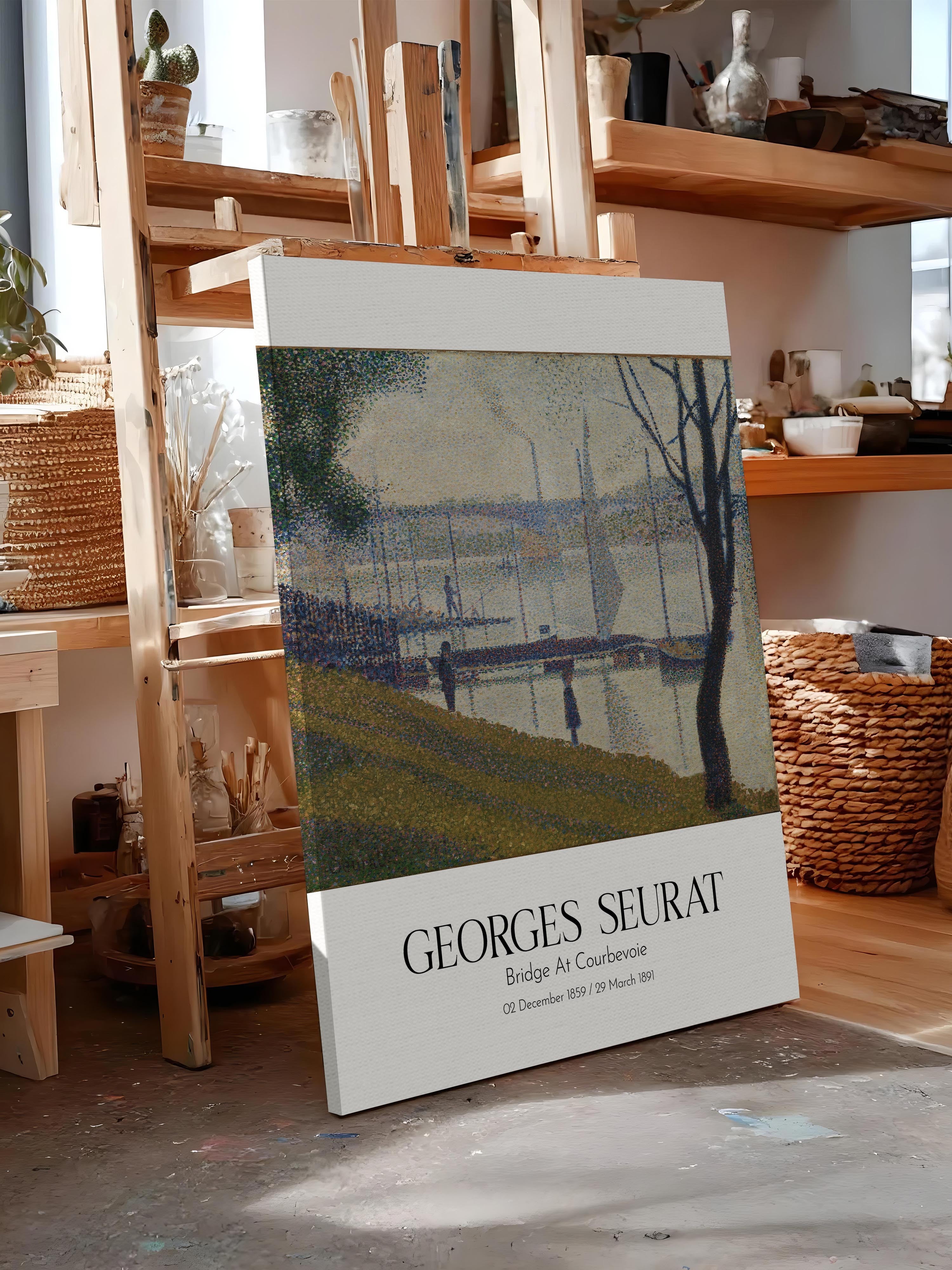 Georges Seurat - Bridge At Courbevoie, Kanvas Tablo, Sanat Serisi NO:111904