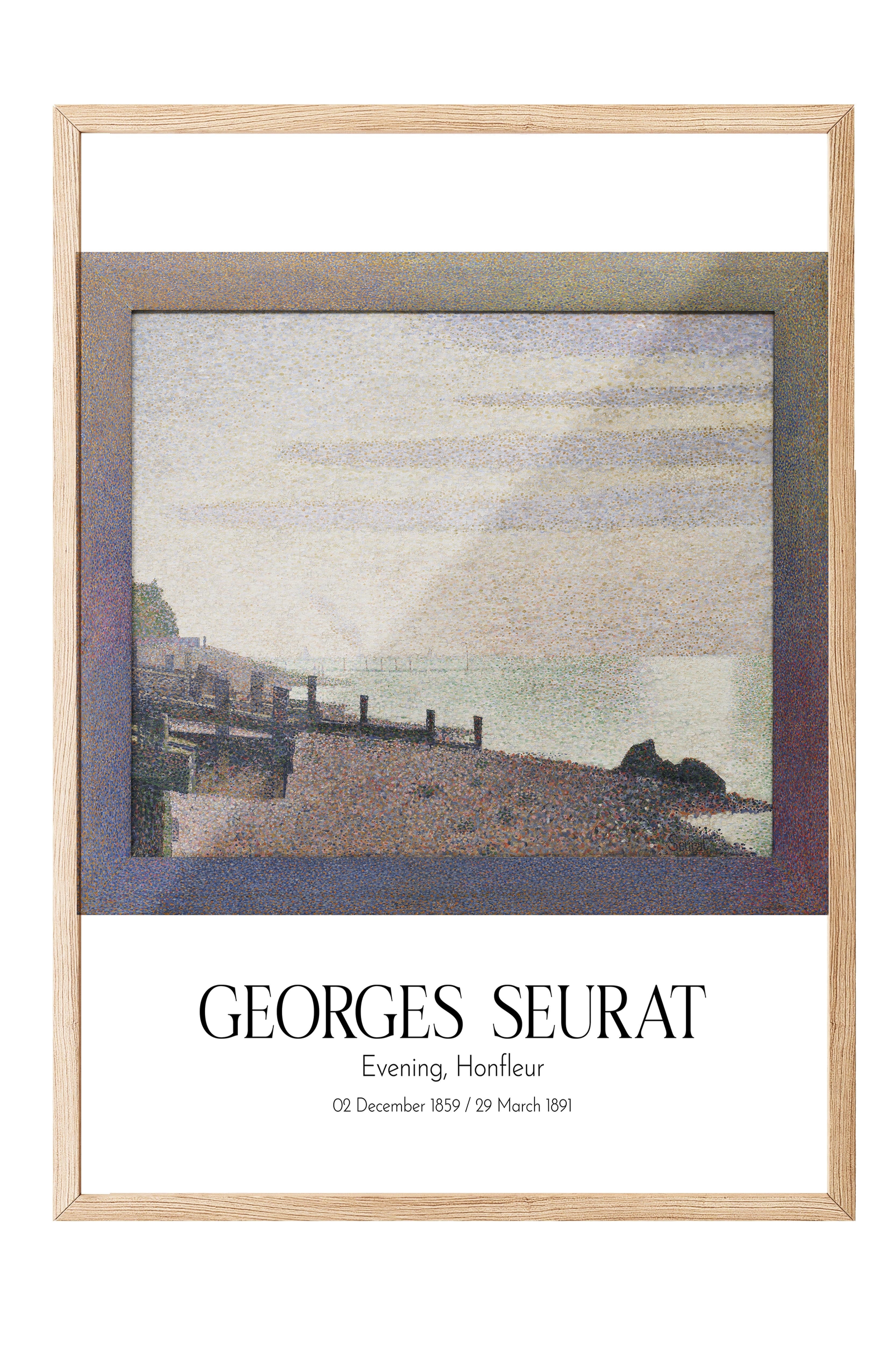 Georges Seurat - Evening, Honfleur, Ahşap Çerçeveli Tablo, Sanat Serisi NO:111905