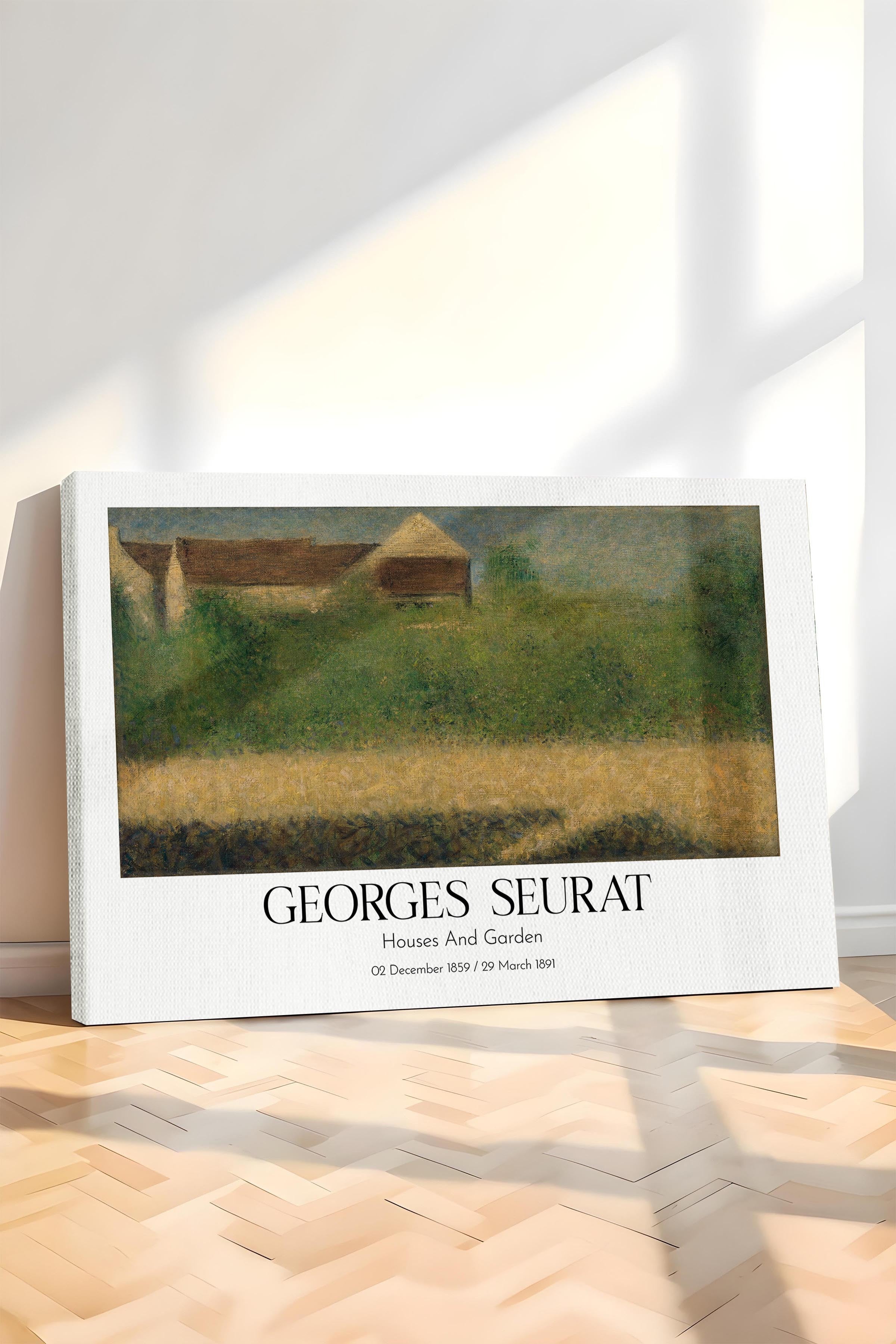 Georges Seurat - Houses And Garden, Kanvas Tablo, Sanat Serisi NO:111931
