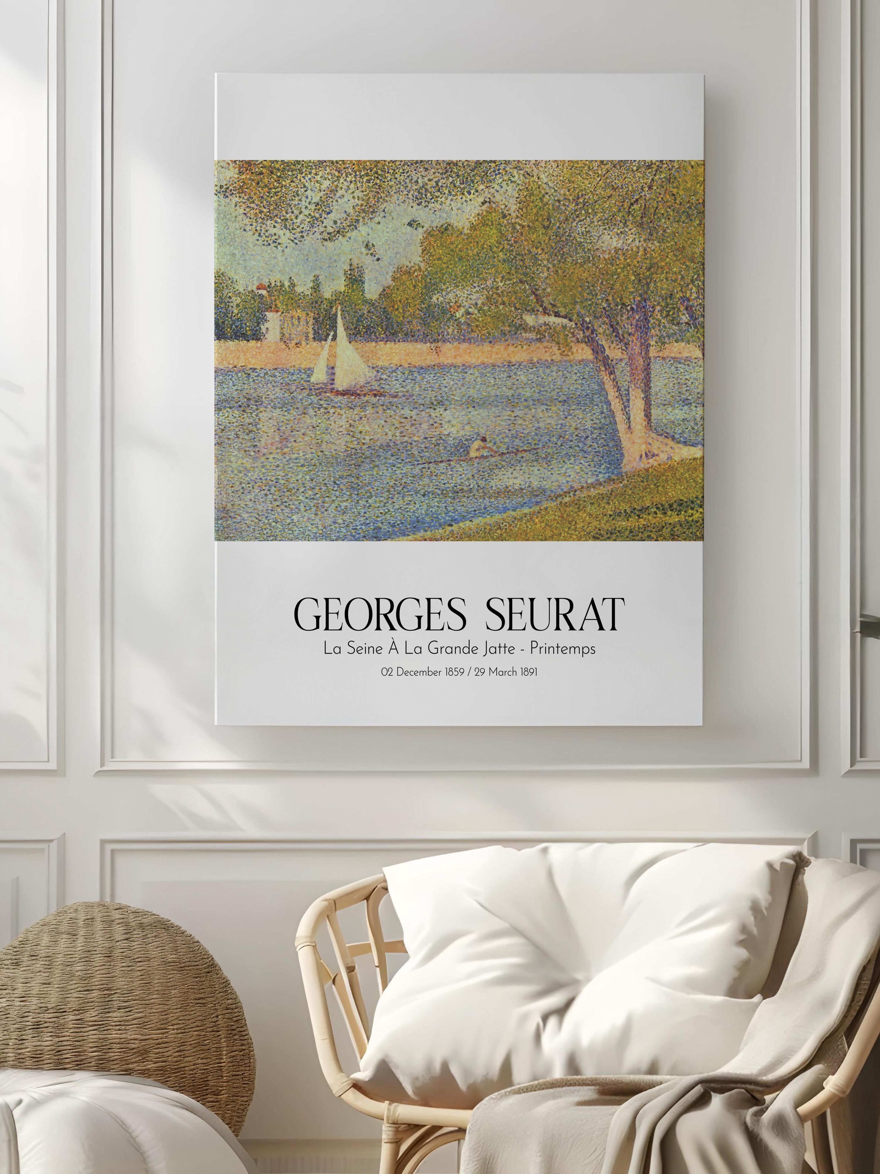 Georges Seurat - La Seine À La Grande Jatte - Printemps, Kanvas Tablo, Sanat Serisi NO:111908