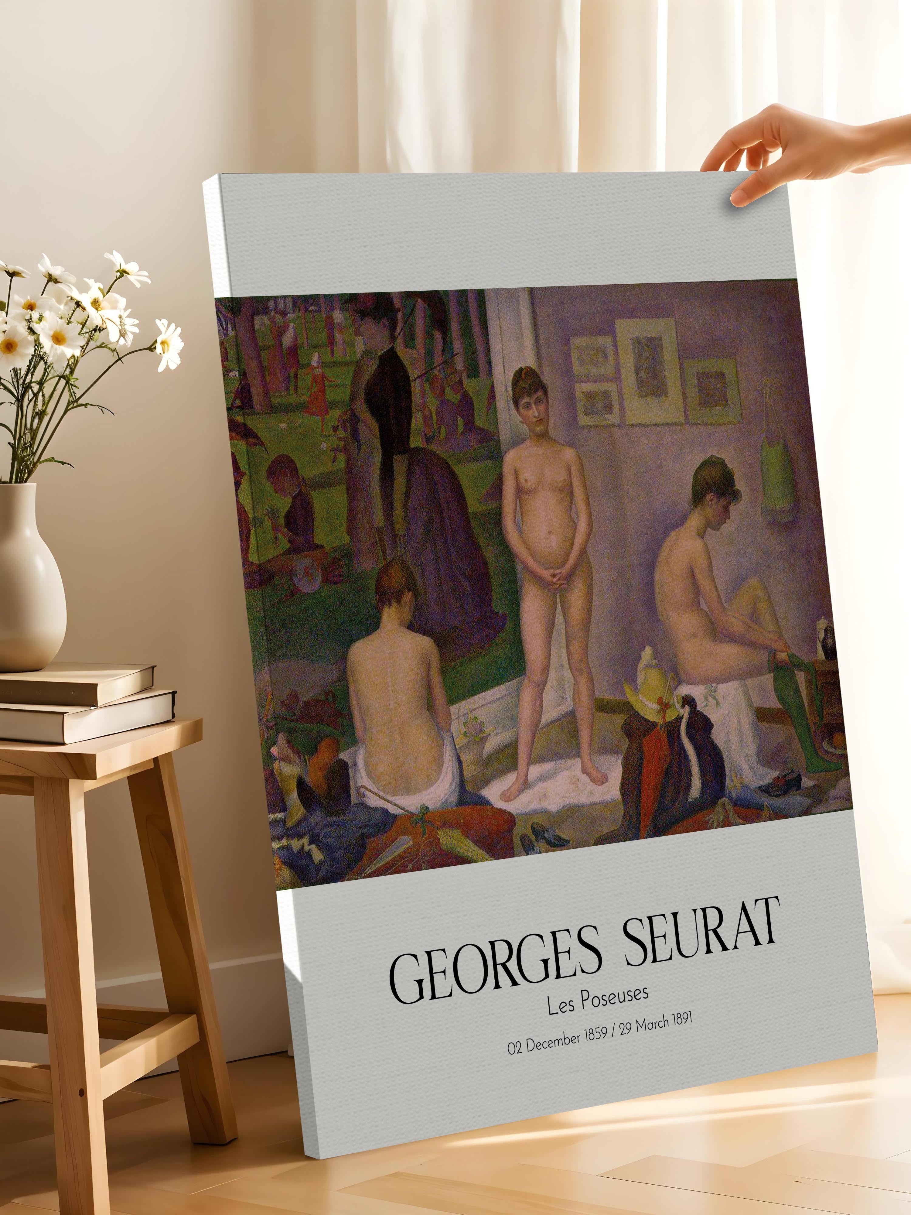 Georges Seurat - Les Poseuses, Kanvas Tablo, Sanat Serisi NO:111910