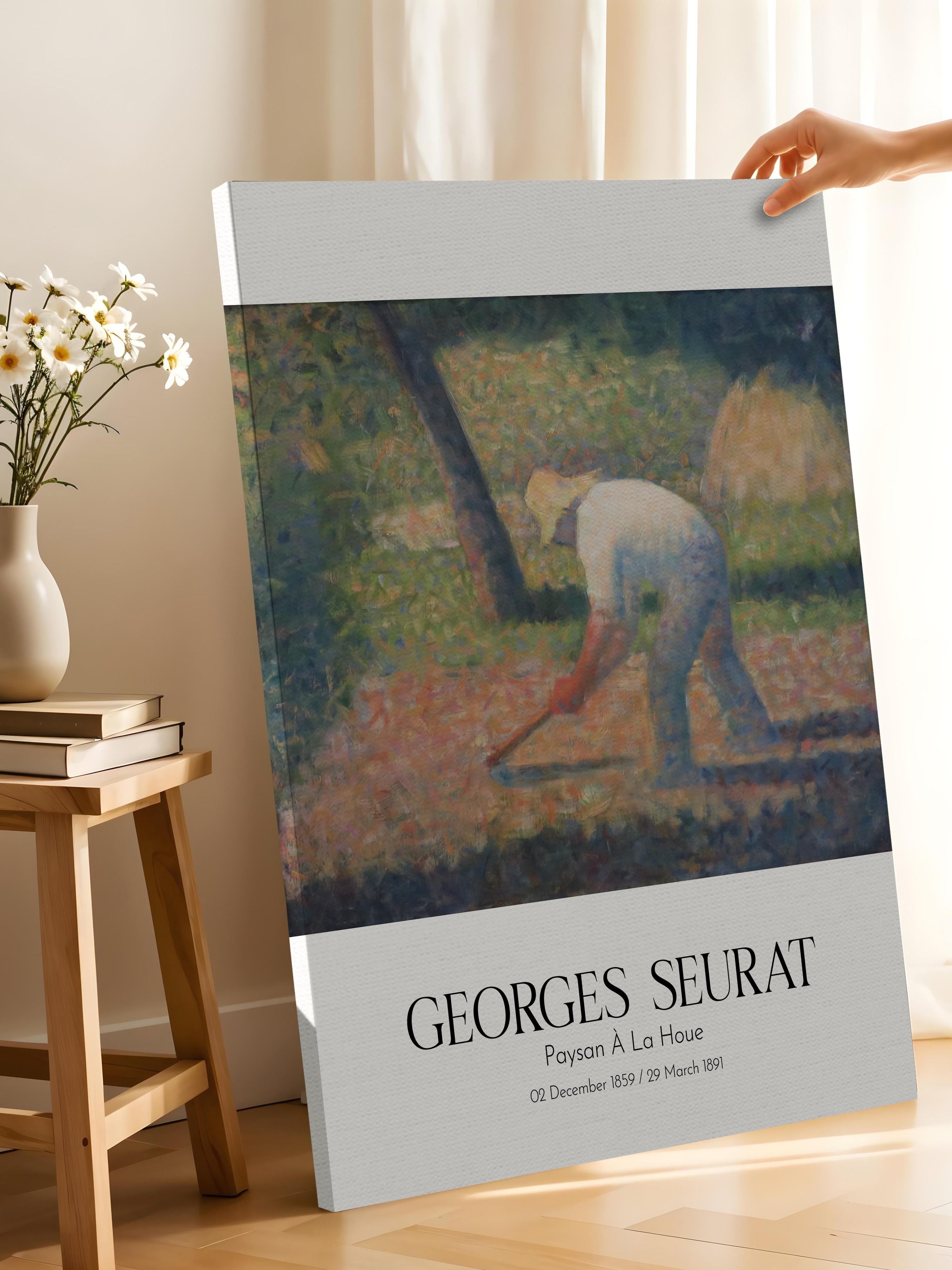 Georges Seurat - Paysan À La Houe, Kanvas Tablo, Sanat Serisi NO:111912