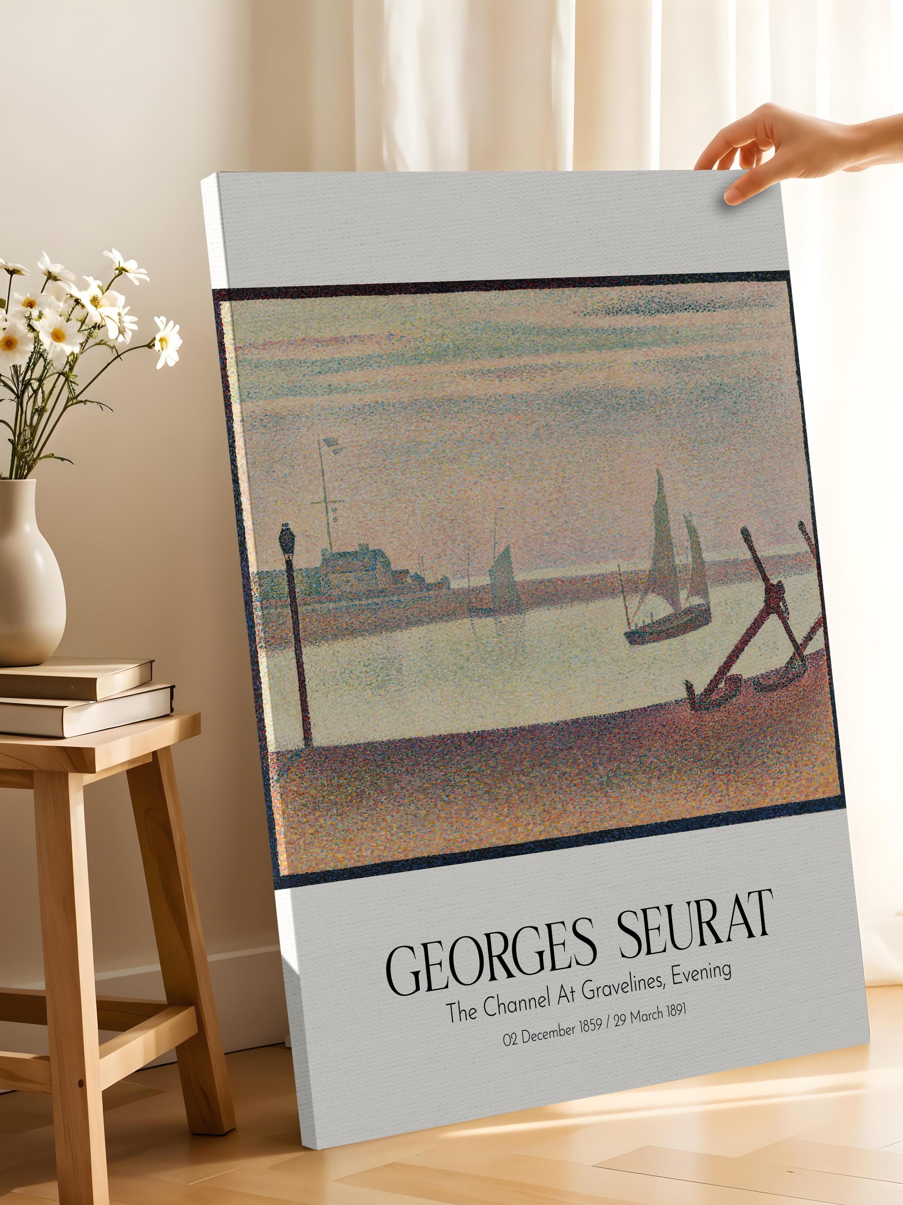 Georges Seurat - The Channel At Gravelines, Evening, Kanvas Tablo, Sanat Serisi NO:111916