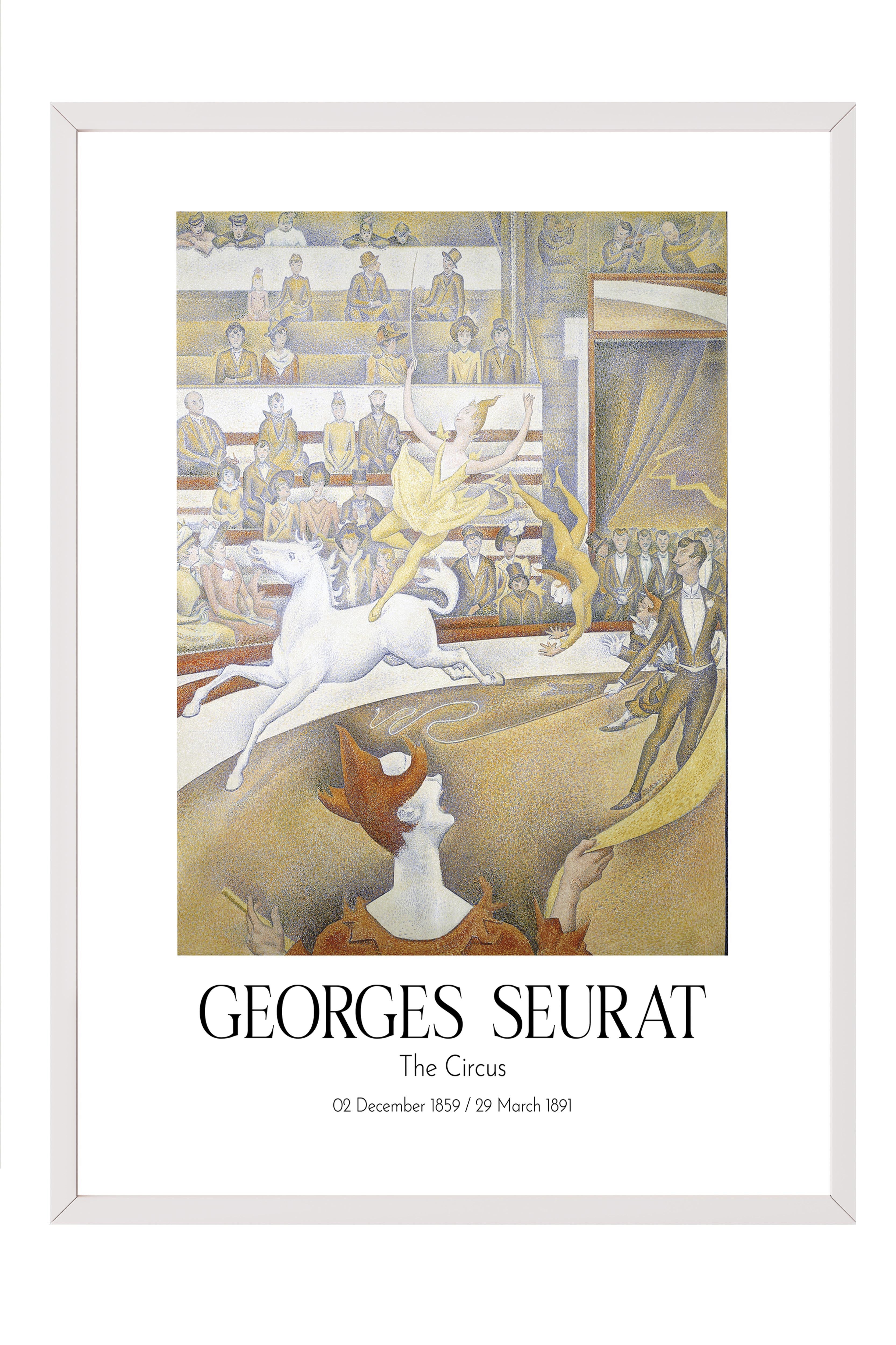 Georges Seurat - The Circus, Beyaz Çerçeveli Tablo, Sanat Serisi NO:111918