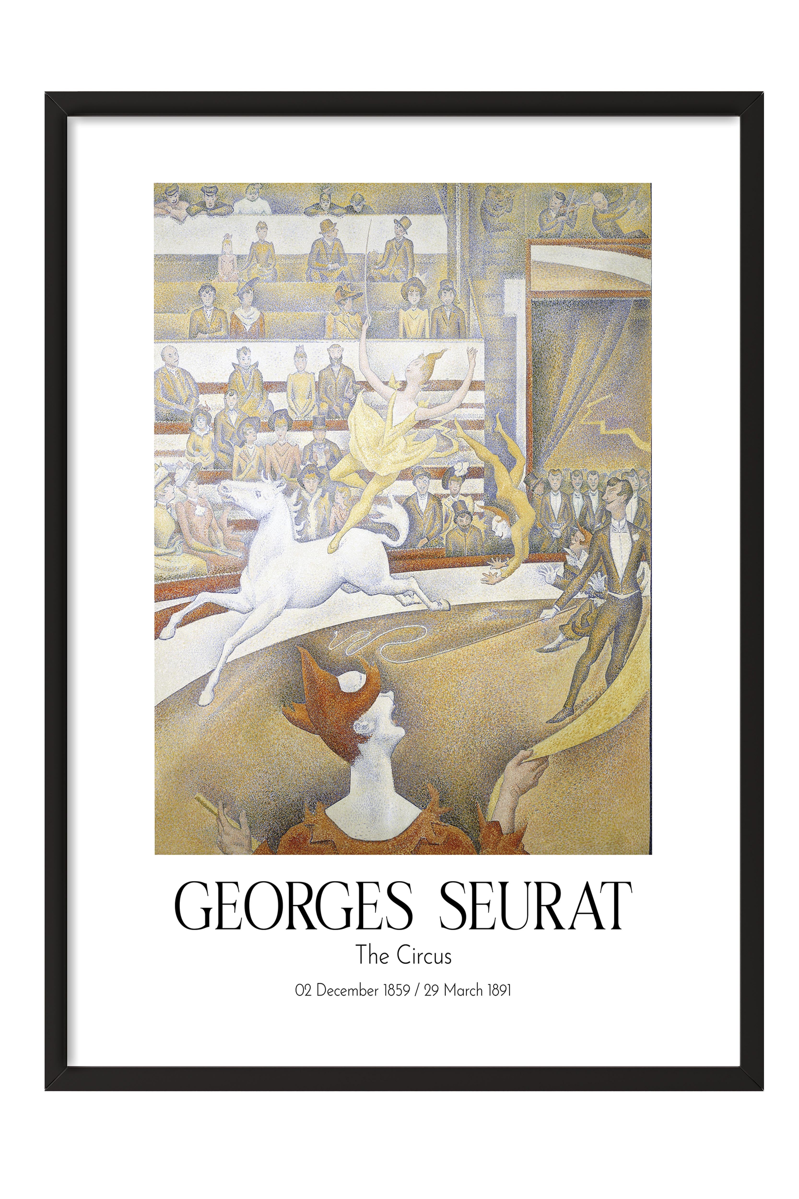 Georges Seurat - The Circus, Siyah Çerçeveli Tablo, Sanat Serisi NO:111918