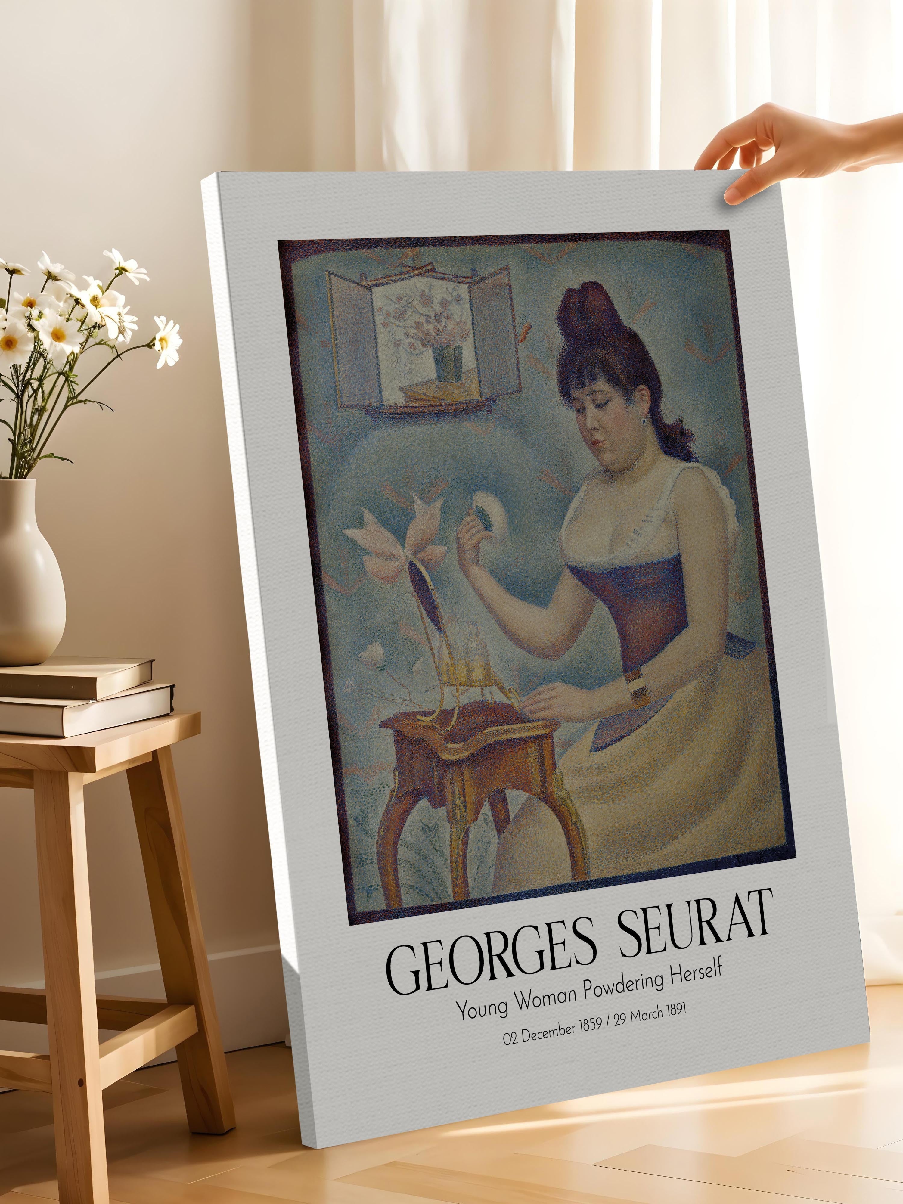 Georges Seurat - Young Woman Powdering Herself, Kanvas Tablo, Sanat Serisi NO:111924