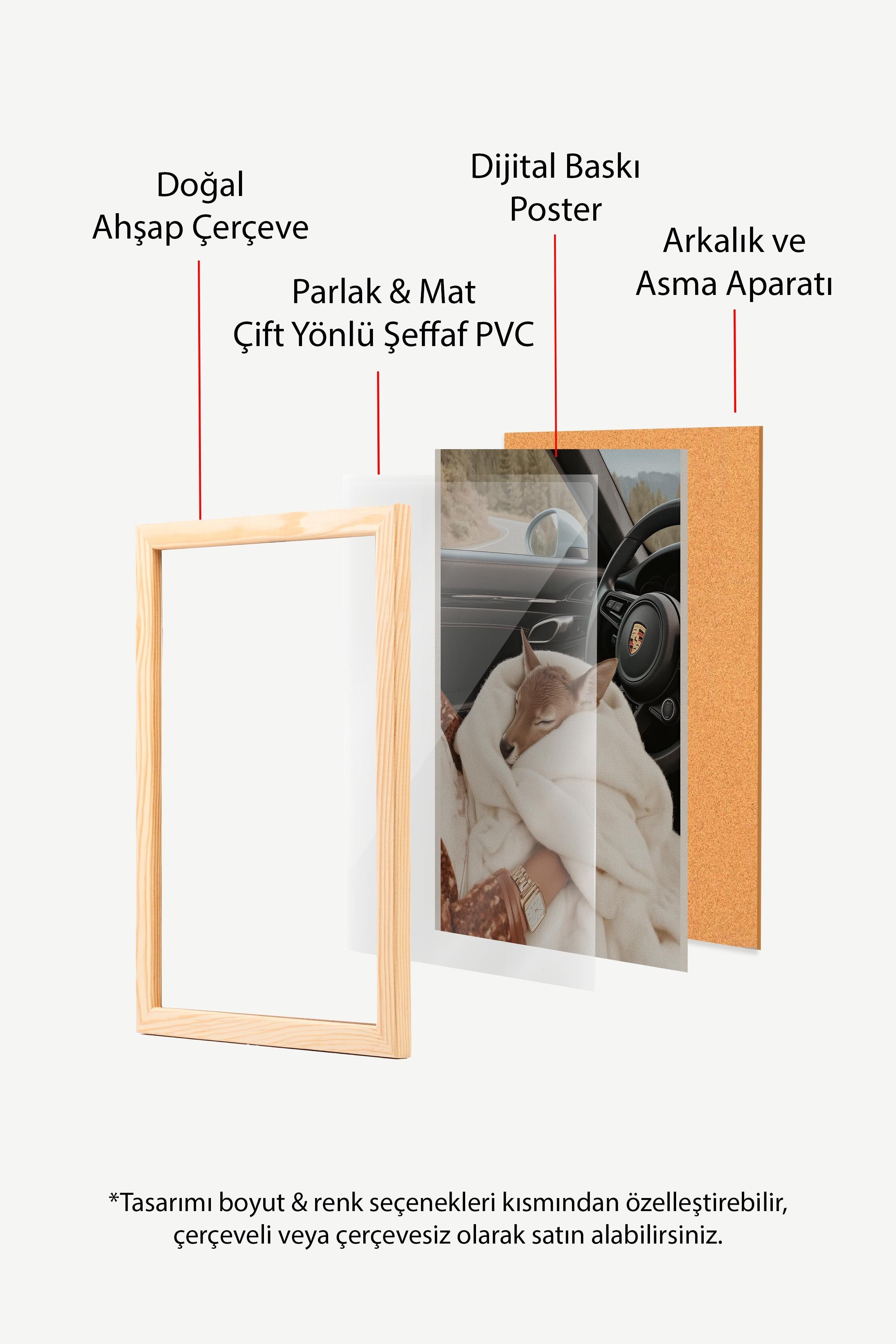 Geyik Yavrusu Posteri, Ahşap Çerçeveli Poster, Old Money Serisi, NO:113211