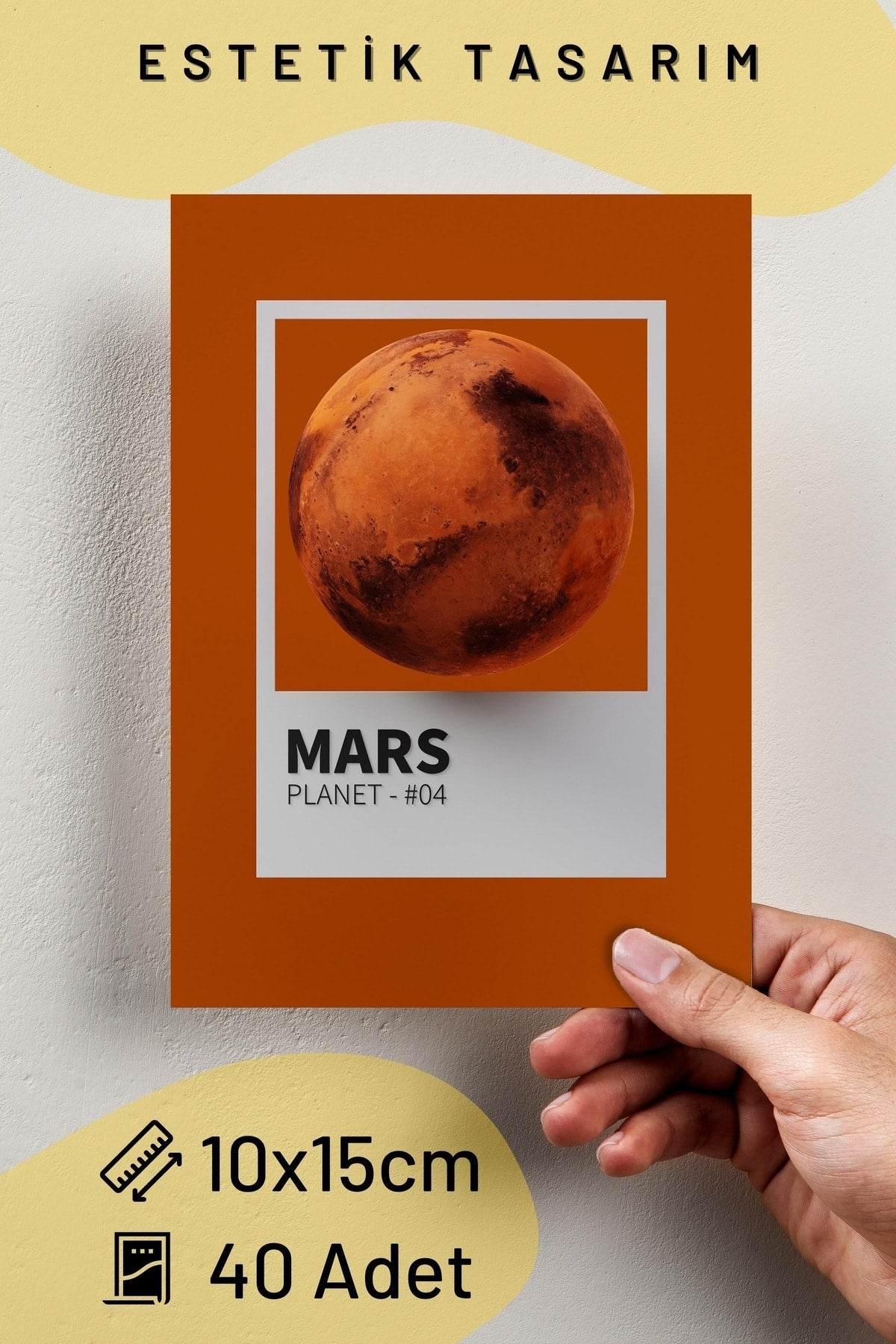 Gezegen Galaksi Kolaj Poster Seti - Kolaj Seti - Stiker Bant Hediyeli - 40 Adet 10*15cm - Kutulu Set