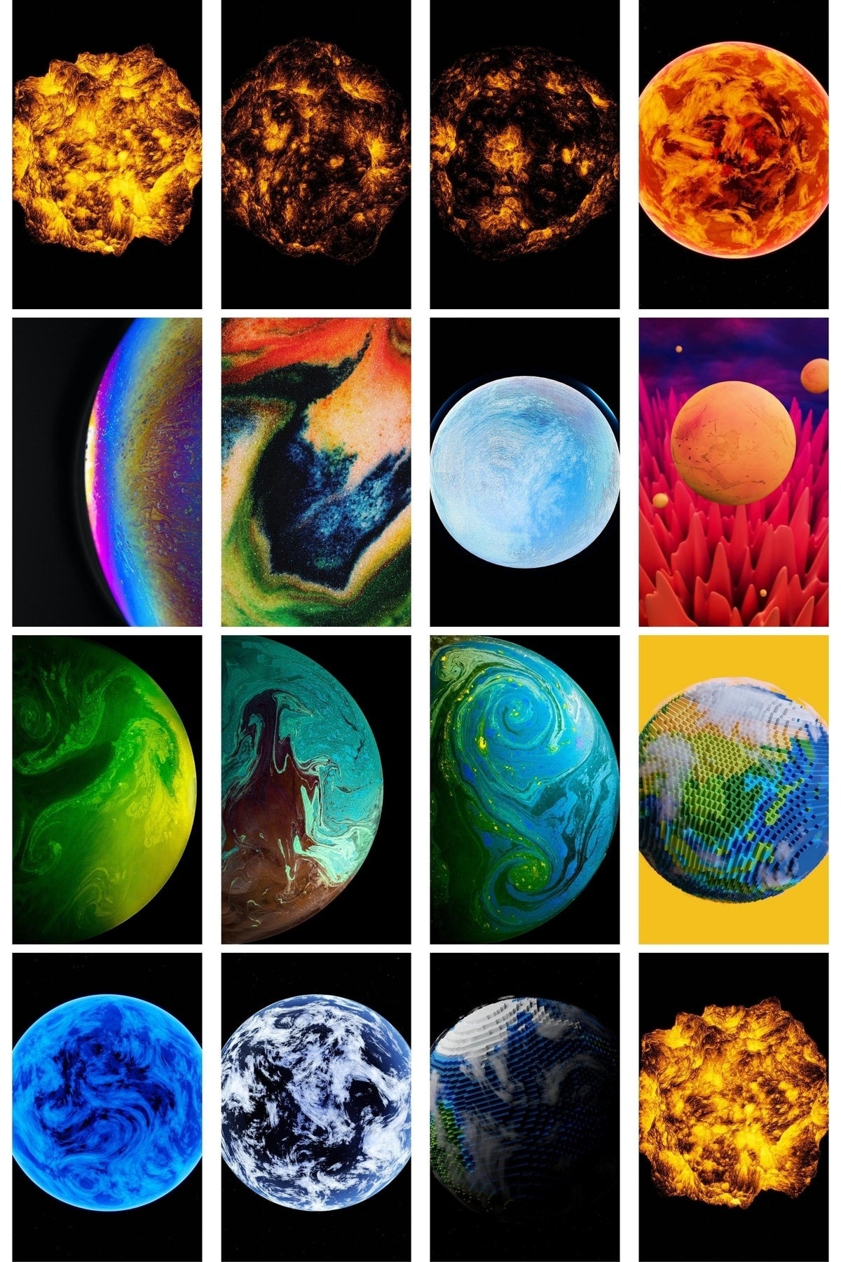 Gezegen Galaksi Kolaj Poster Seti - Kolaj Seti - Stiker Bant Hediyeli - 40 Adet 10*15cm - Kutulu Set