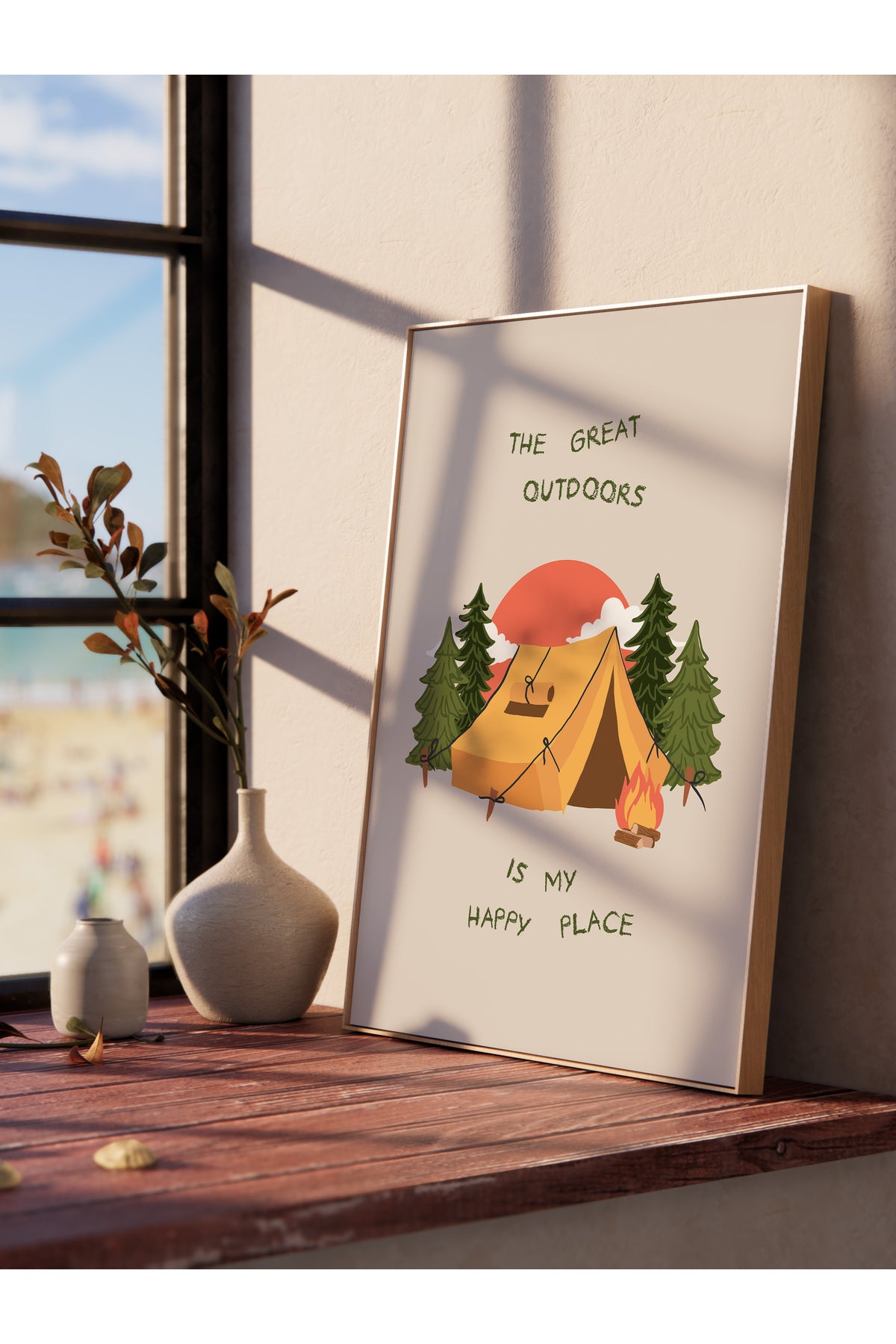 Gezi Çizim Temalı Duvar Posteri, Estetik Çerçevesiz Poster - Yatak Odası, Salon, Mutfak Duvar Dekoru