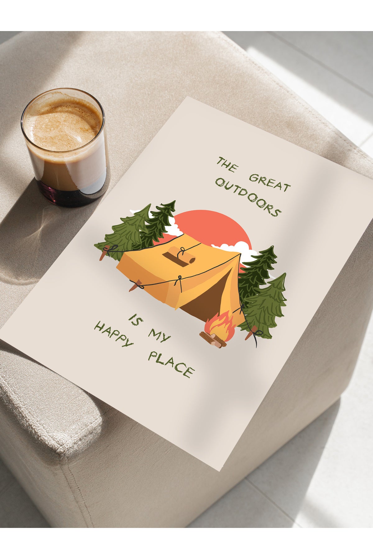 Gezi Çizim Temalı Duvar Posteri, Estetik Çerçevesiz Poster - Yatak Odası, Salon, Mutfak Duvar Dekoru