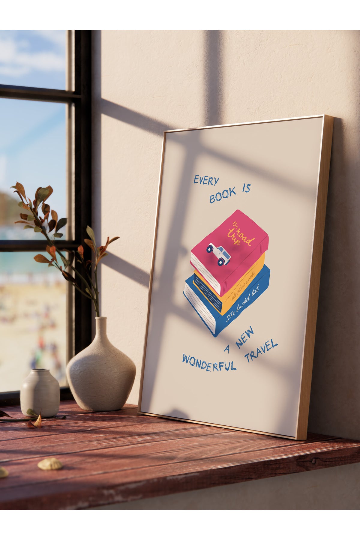 Gezi Çizim Temalı Duvar Posteri, Estetik Çerçevesiz Poster - Yatak Odası, Salon, Mutfak Duvar Dekoru