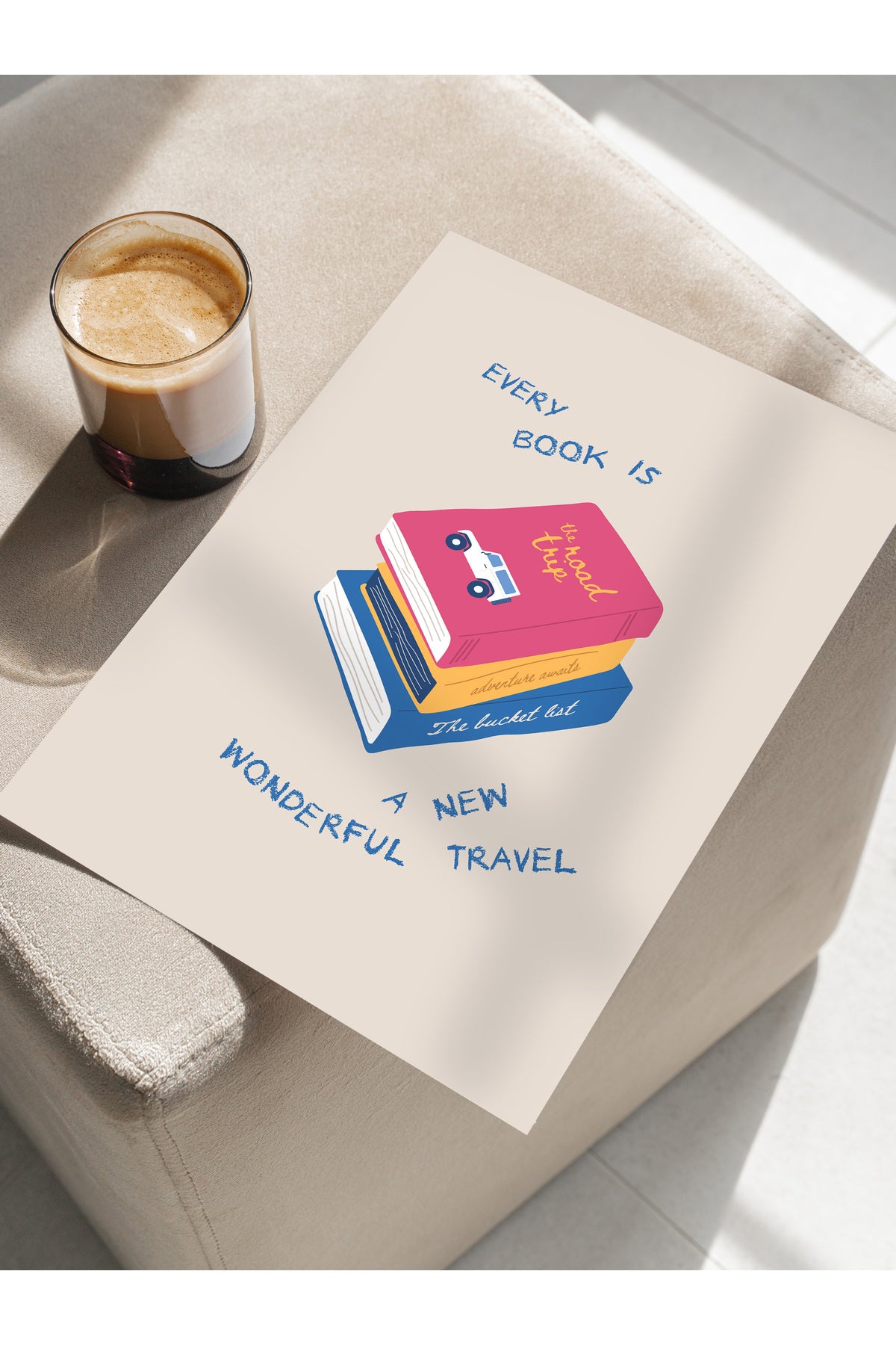 Gezi Çizim Temalı Duvar Posteri, Estetik Çerçevesiz Poster - Yatak Odası, Salon, Mutfak Duvar Dekoru