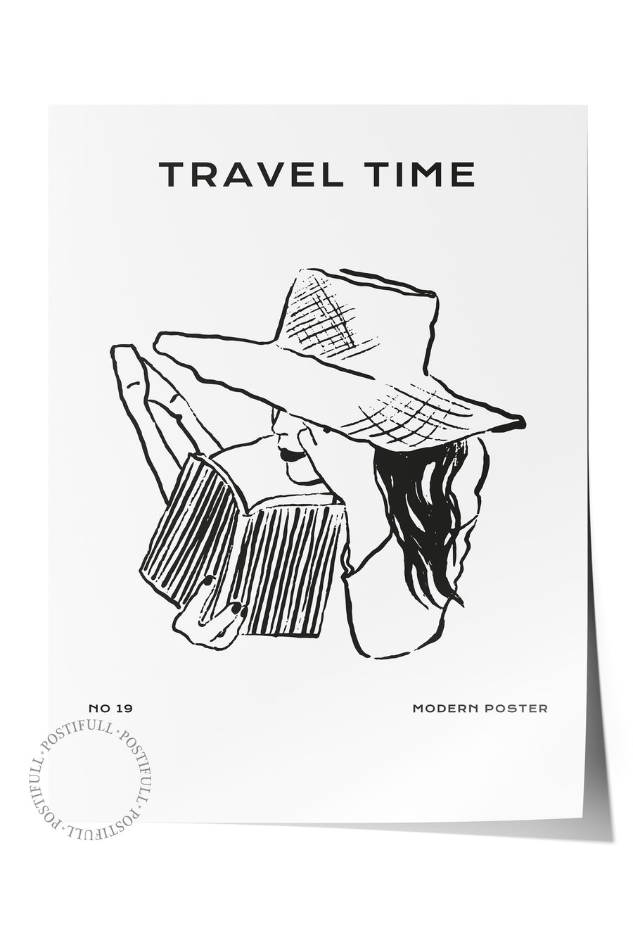 Farklı Tonlarda TRAVEL TIME Minimalist Yaz Çerçevesiz Poster