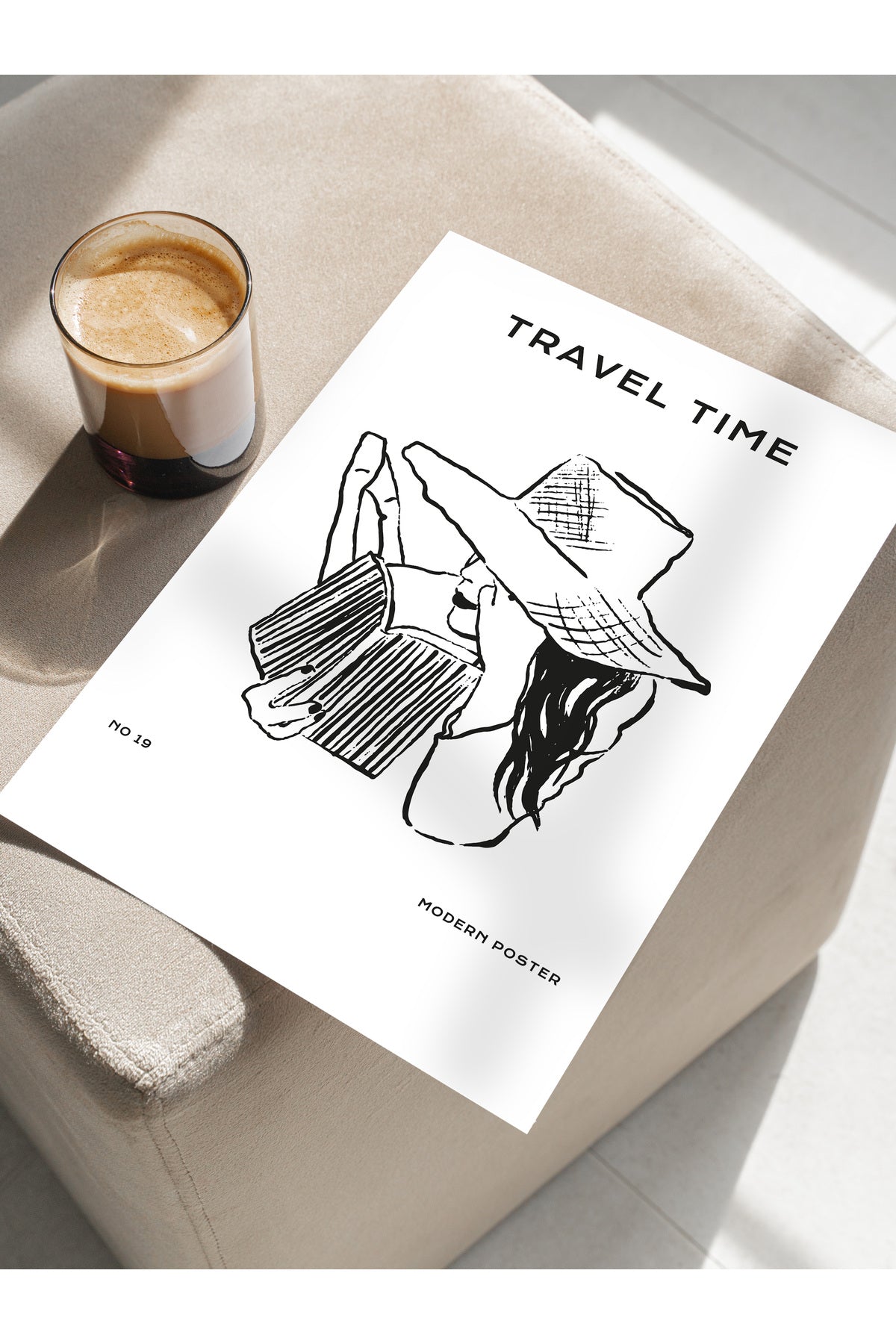 Gezi Çizim Temalı Duvar Posteri, Estetik Çerçevesiz Poster - Yatak Odası, Salon, Mutfak Duvar Dekoru