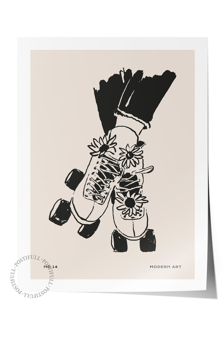 Paten ve Çiçek Minimalist Yaz Çerçevesiz Poster