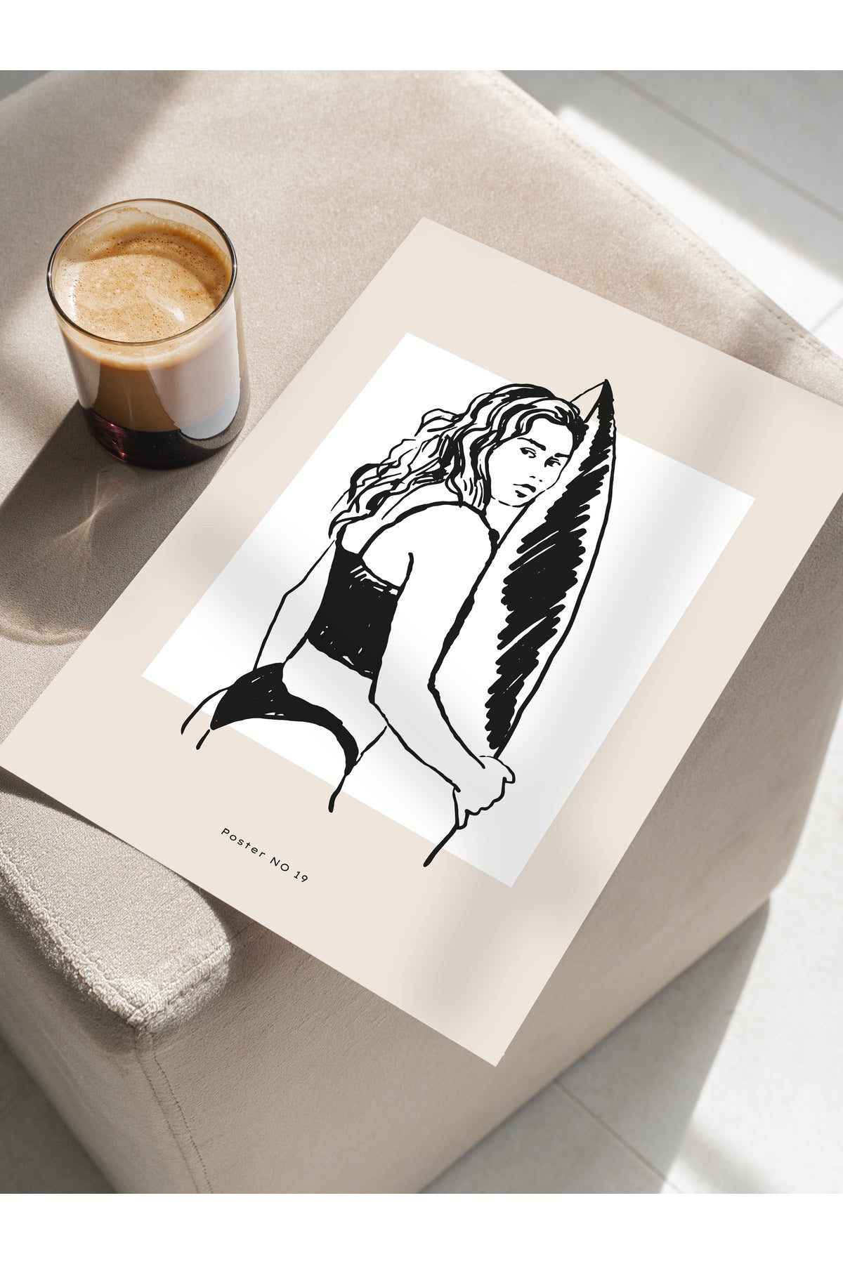 Gezi Çizim Temalı Duvar Posteri, Estetik Çerçevesiz Poster - Yatak Odası, Salon, Mutfak Duvar Dekoru