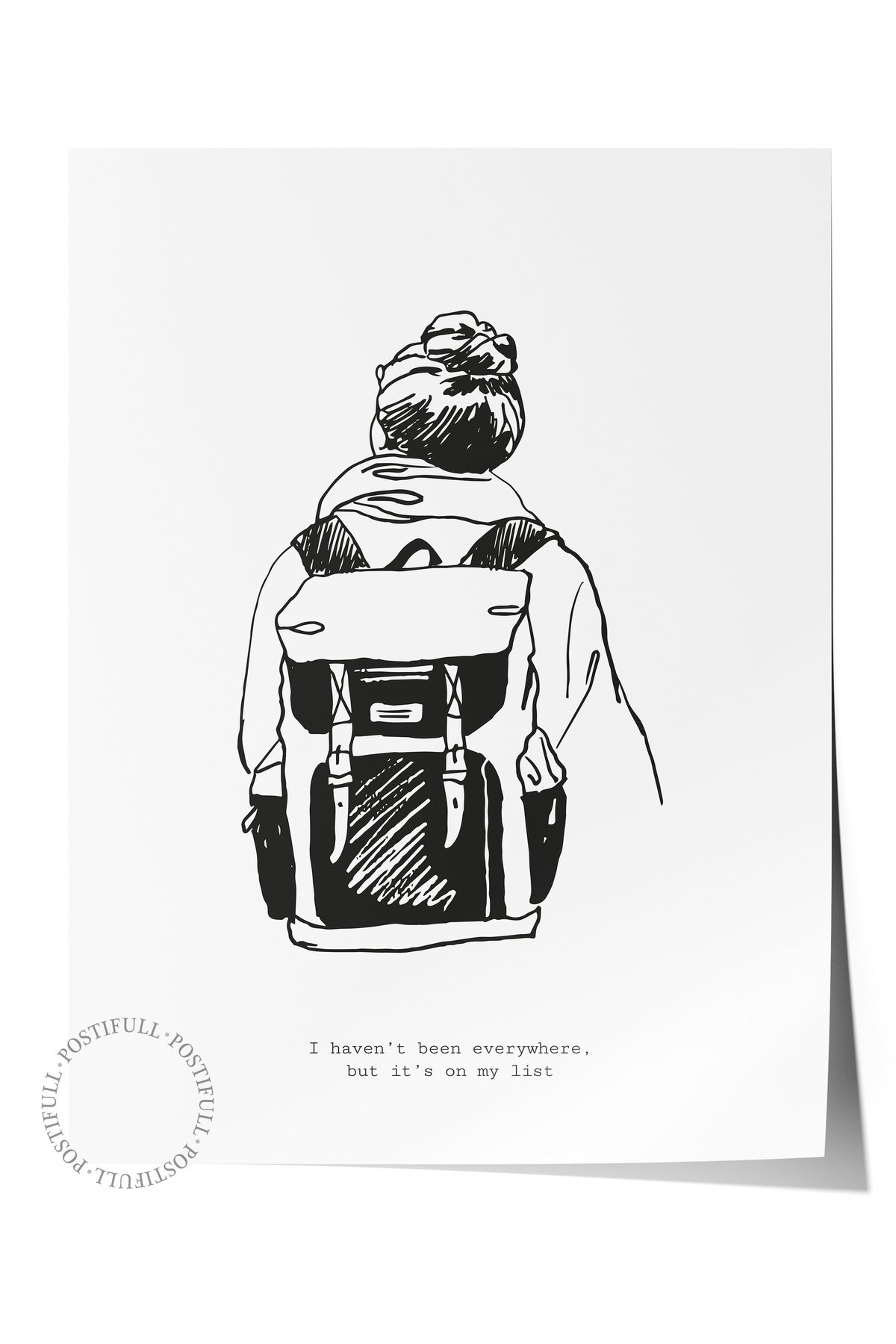 Gezi Çizim Temalı Duvar Posteri, Estetik Çerçevesiz Poster - Yatak Odası, Salon, Mutfak Duvar Dekoru